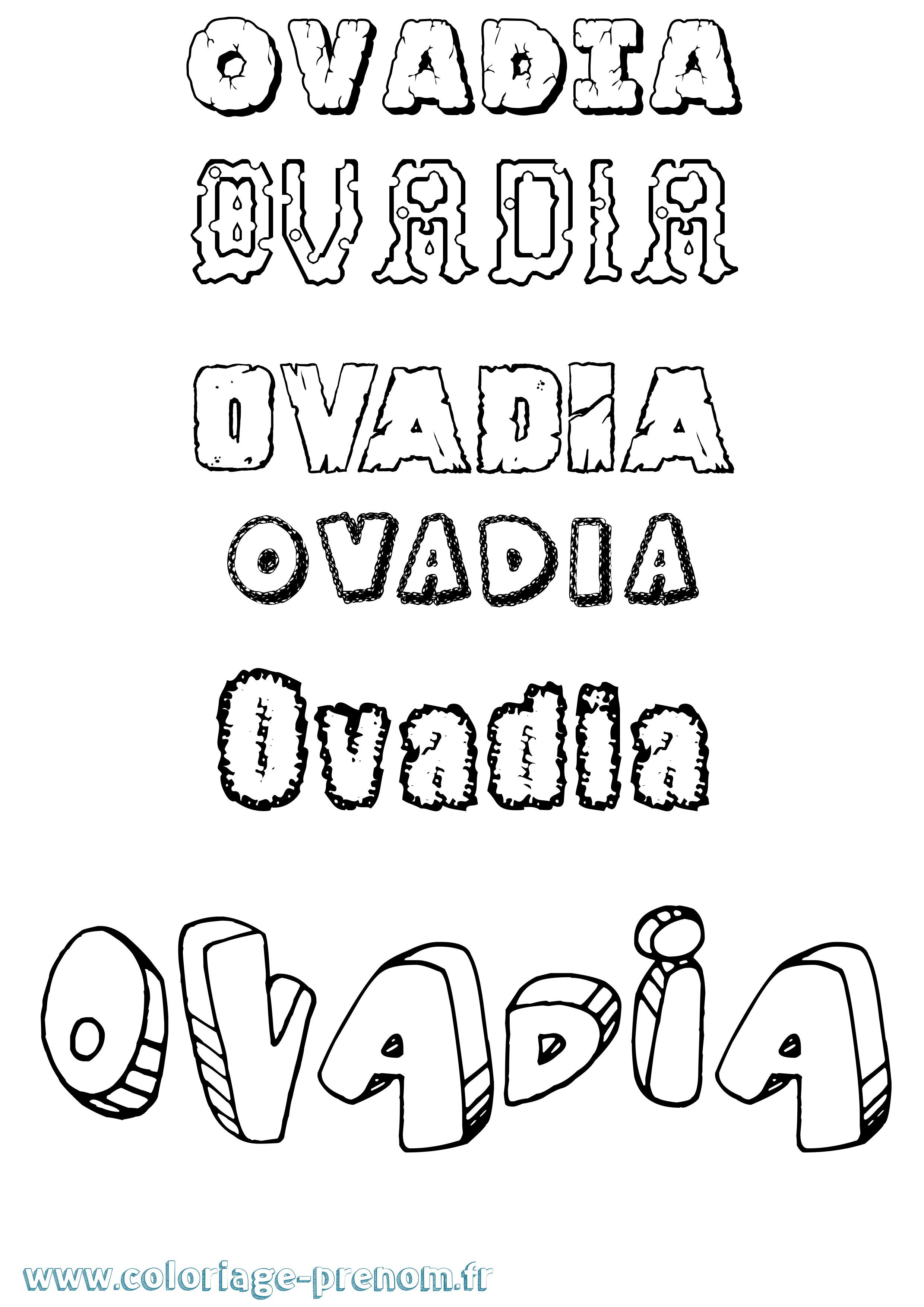 Coloriage Ovadia Destructuré Coloriage prénom Ovadia Destructuré