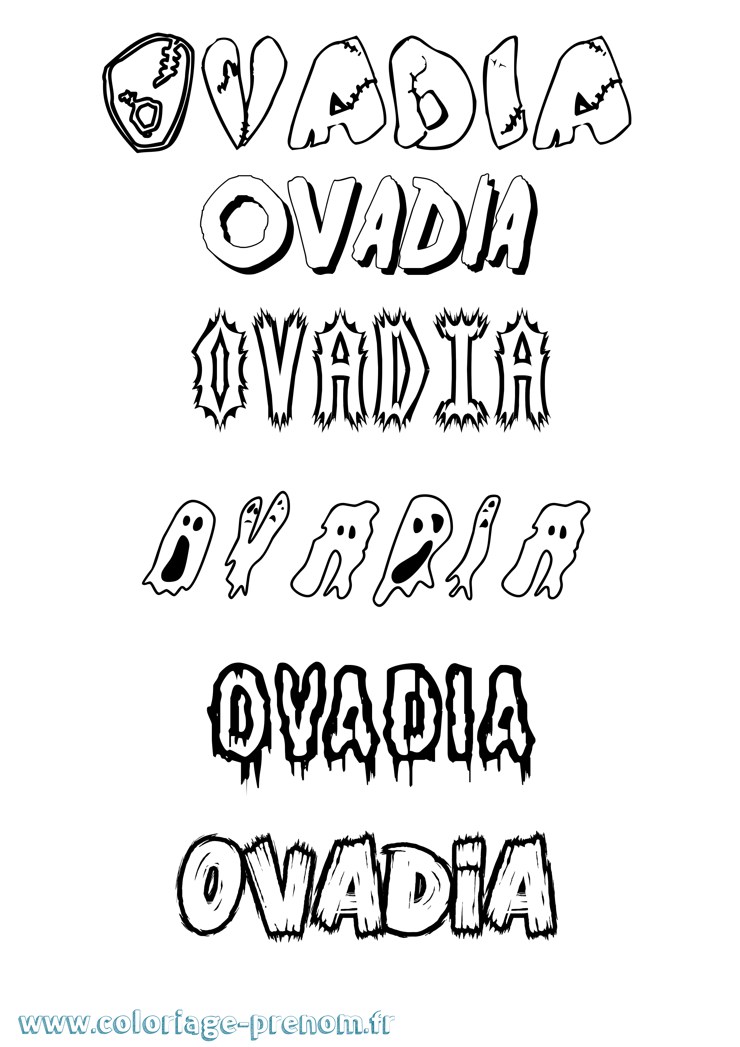Coloriage Ovadia Frisson Coloriage prénom Ovadia Frisson