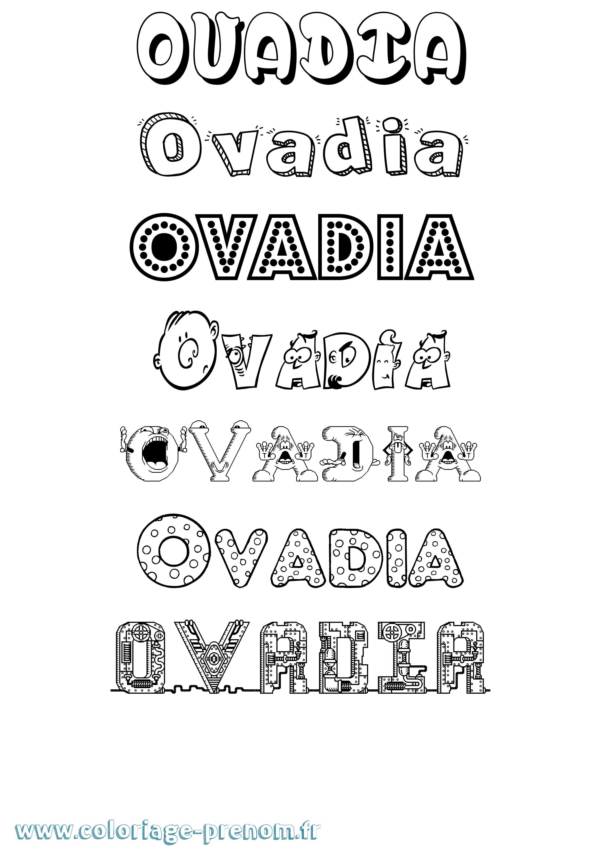 Coloriage Ovadia Fun Coloriage prénom Ovadia Fun