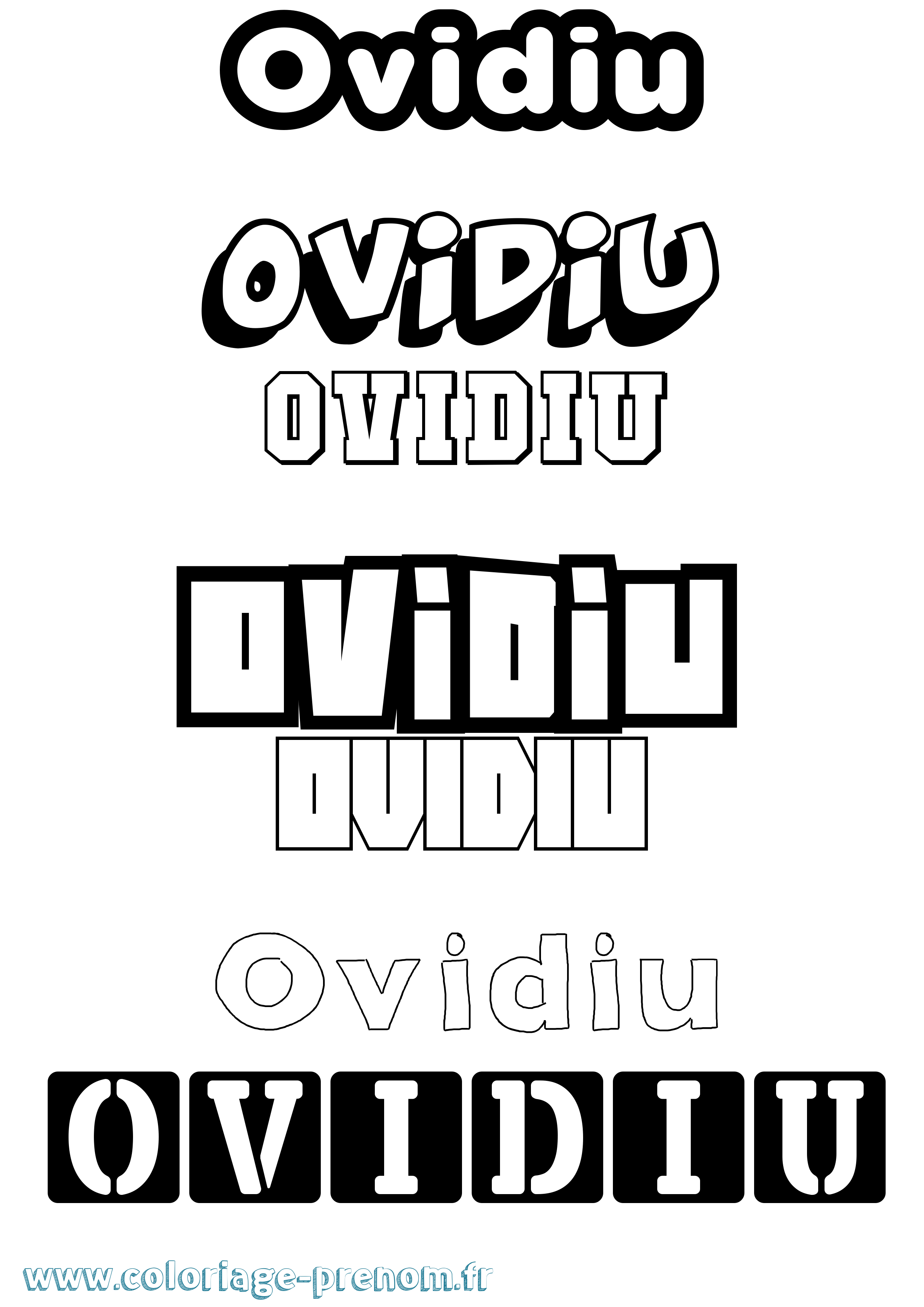 Coloriage Ovidiu Simple Coloriage prénom Ovidiu Simple