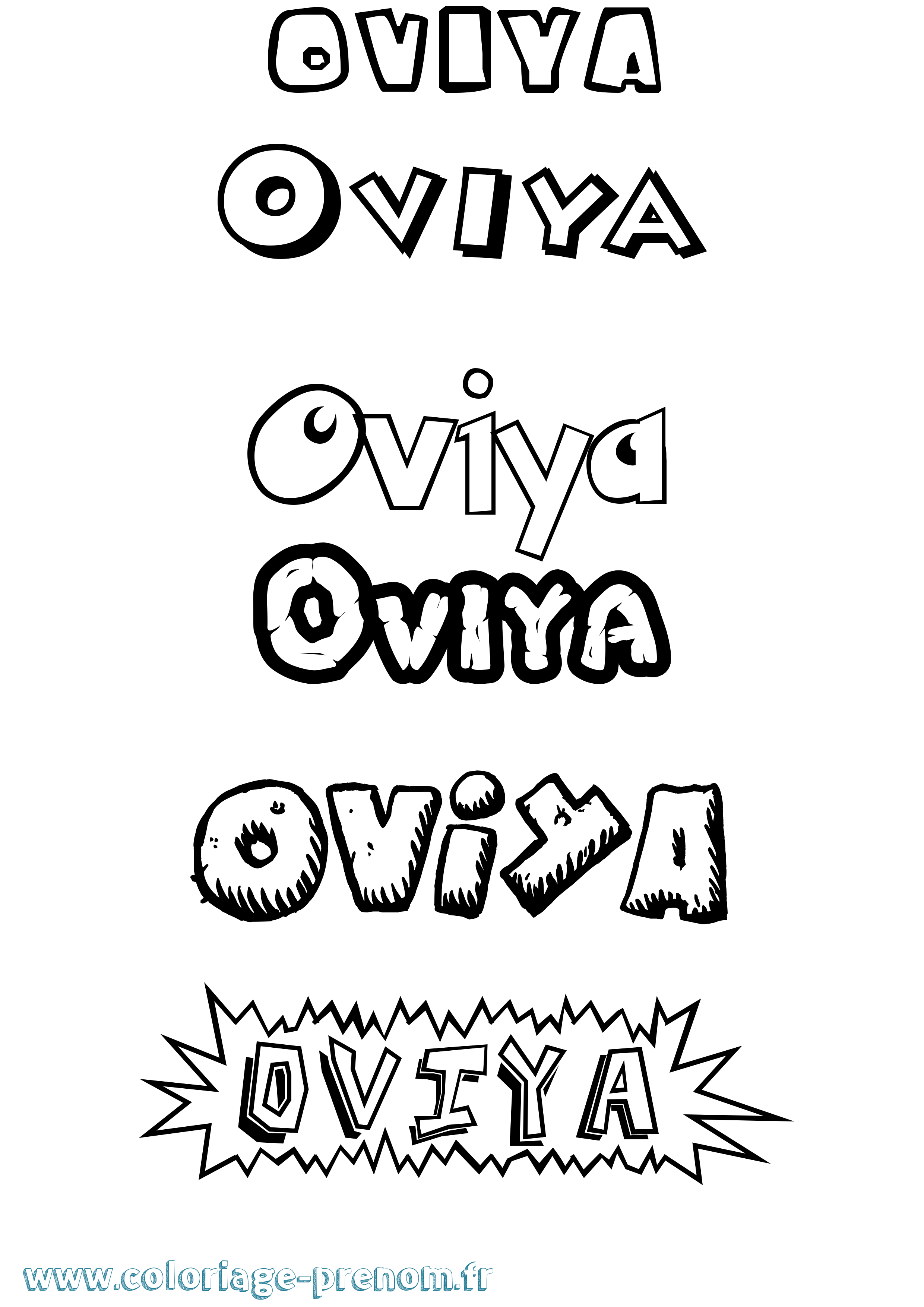 Coloriage Oviya Dessin Animé Coloriage prénom Oviya Dessin Animé