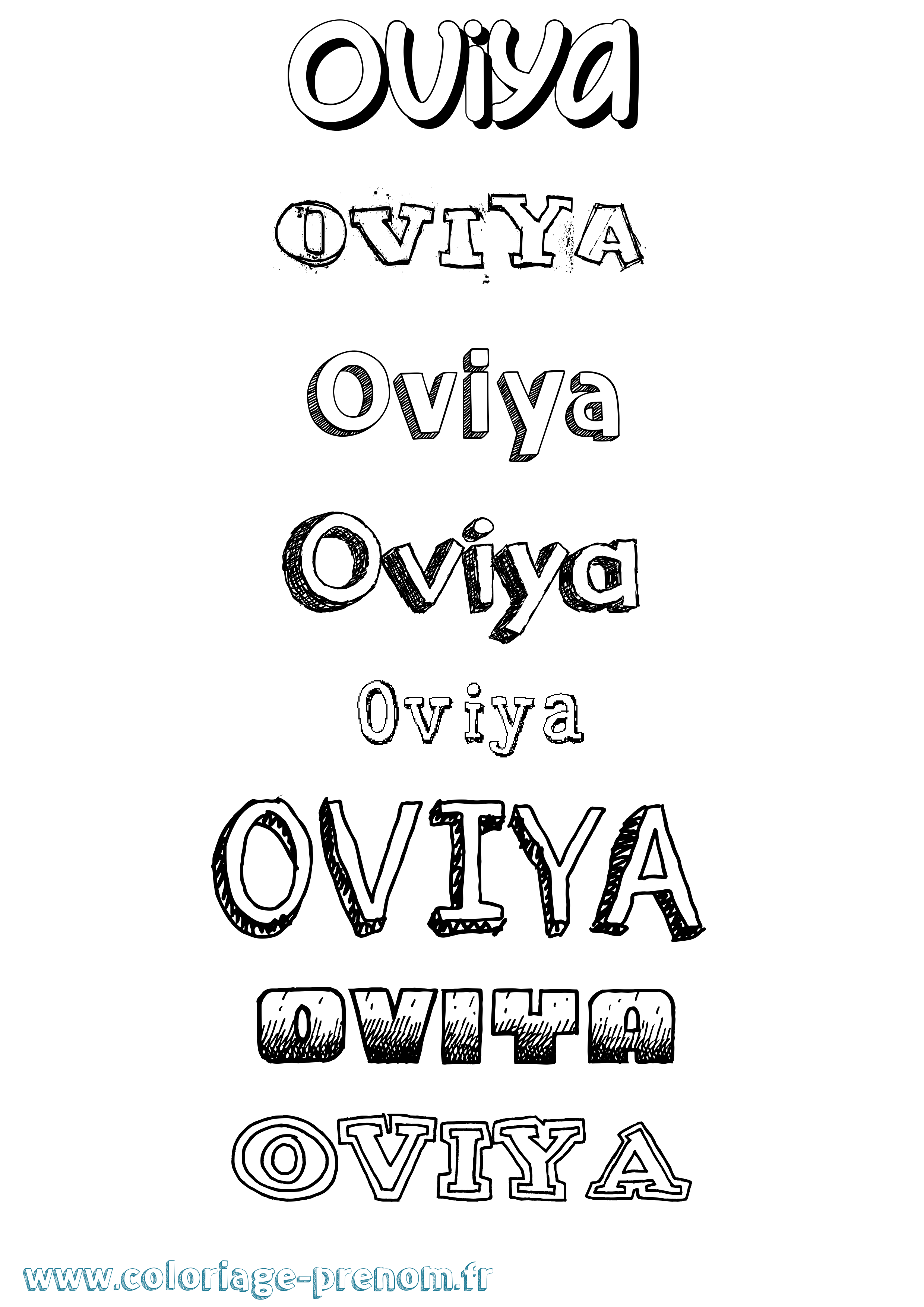 Coloriage Oviya Dessiné Coloriage prénom Oviya Dessiné