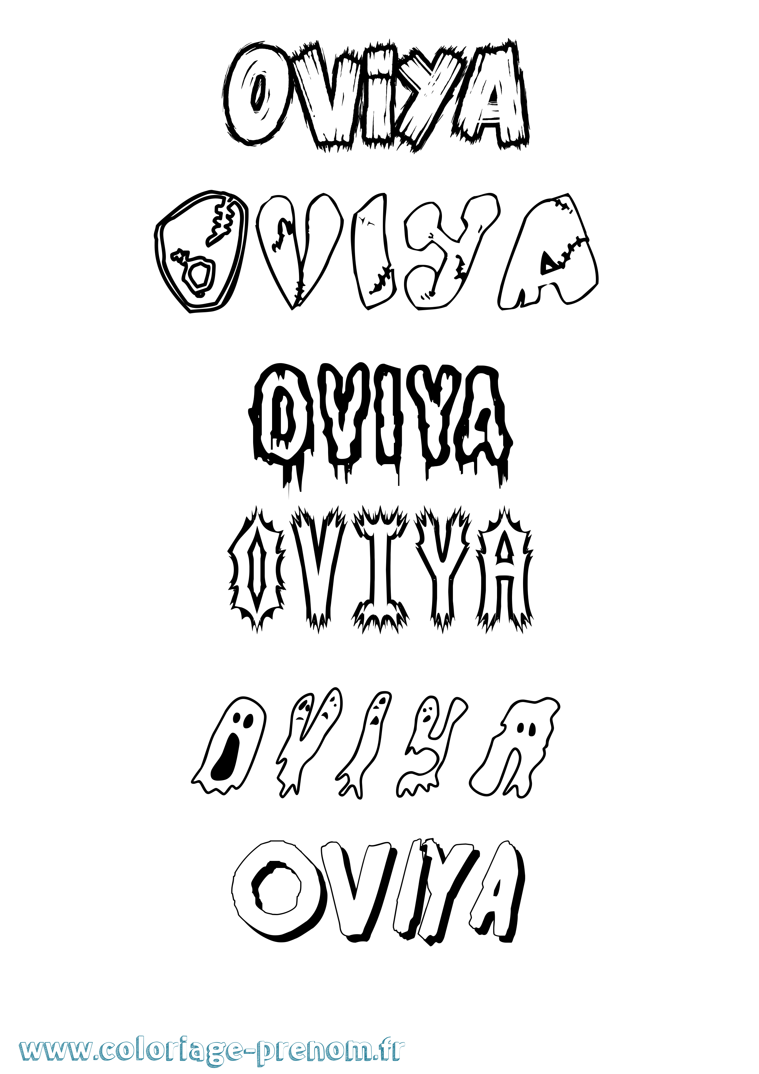 Coloriage Oviya Frisson Coloriage prénom Oviya Frisson