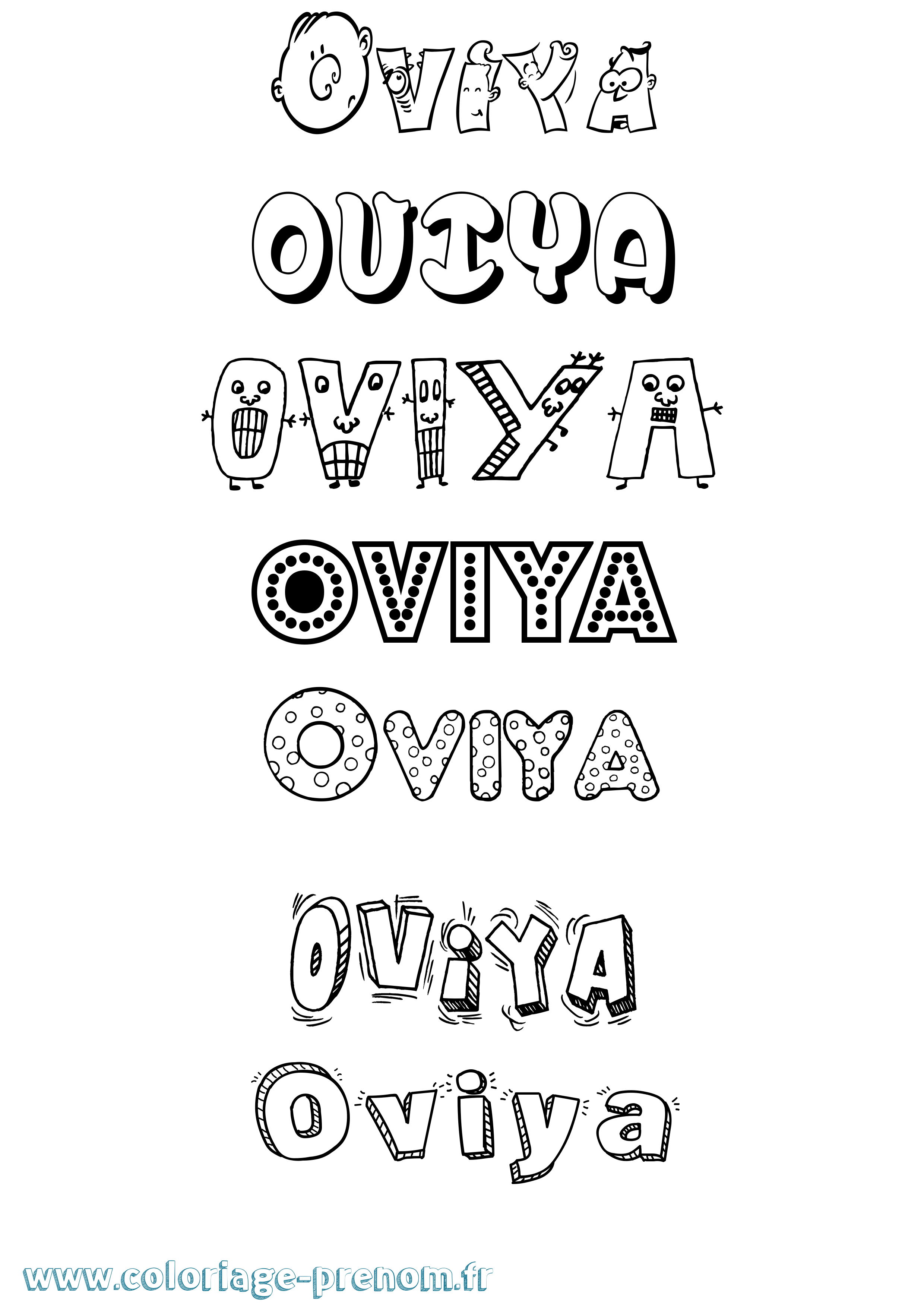 Coloriage Oviya Fun Coloriage prénom Oviya Fun