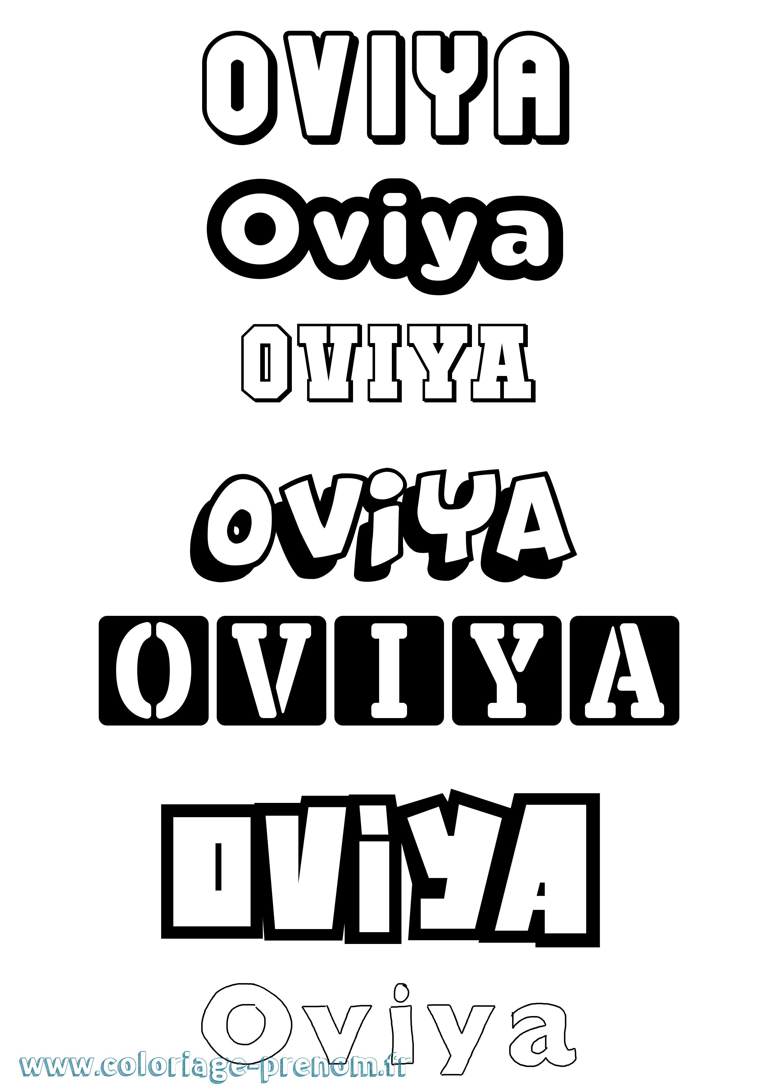 Coloriage Oviya Simple Coloriage prénom Oviya Simple