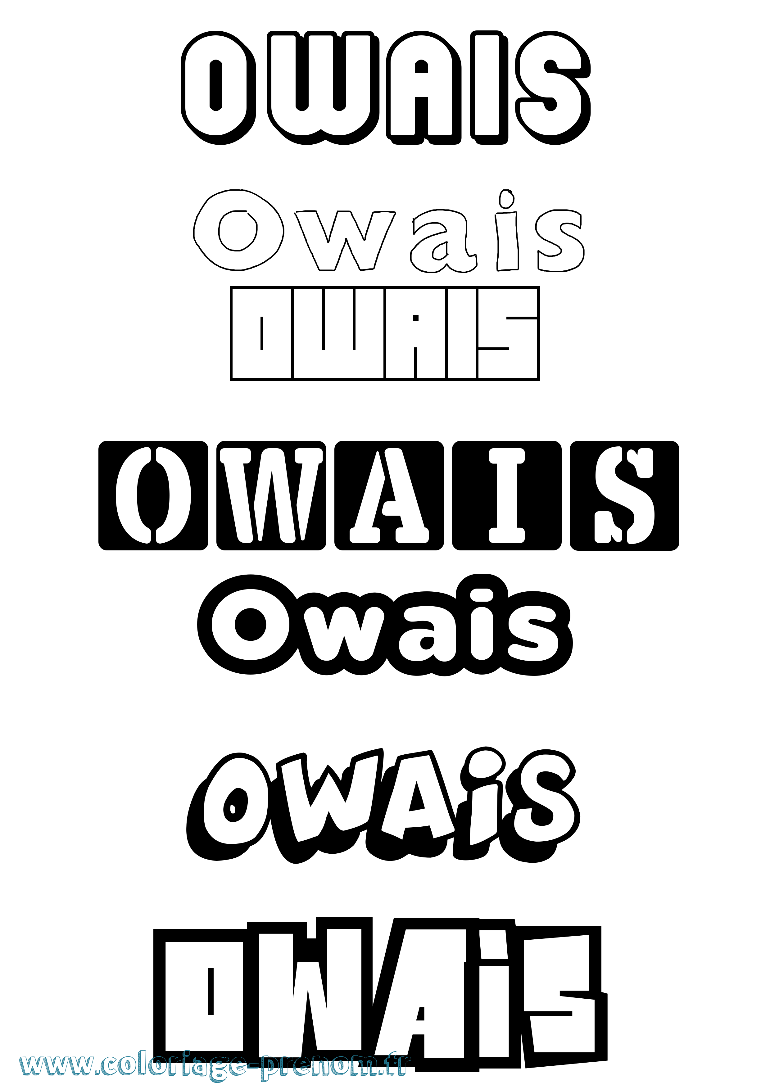 Coloriage Owais Simple Coloriage prénom Owais Simple