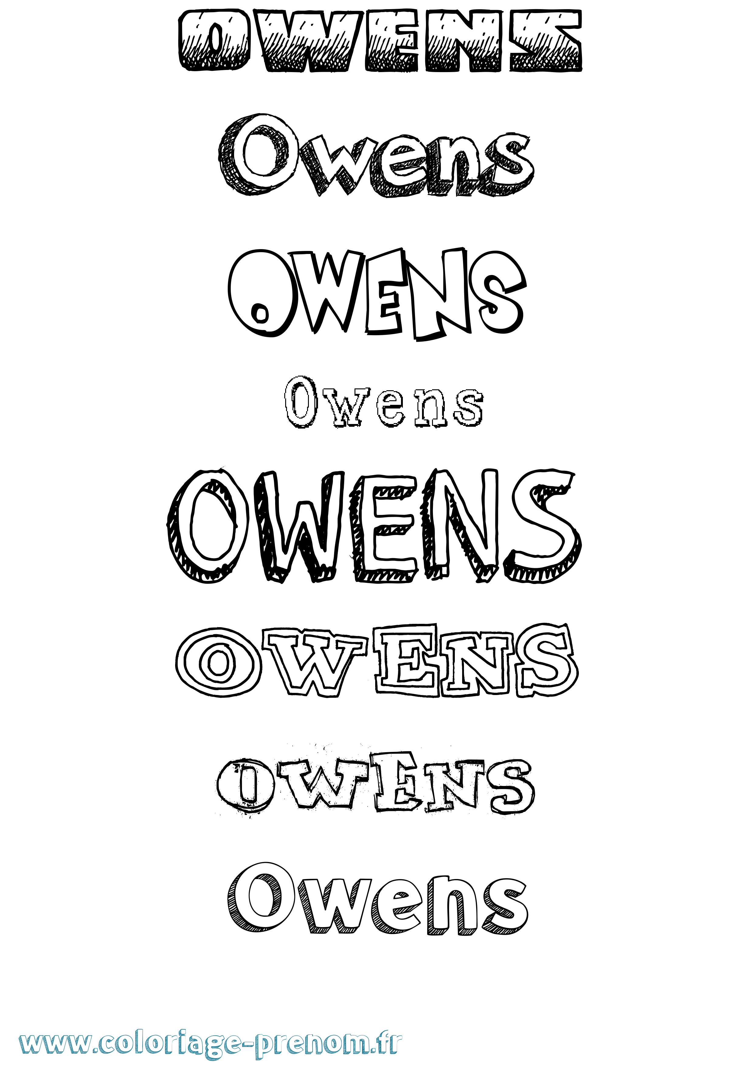 Coloriage Owens Dessiné Coloriage prénom Owens Dessiné