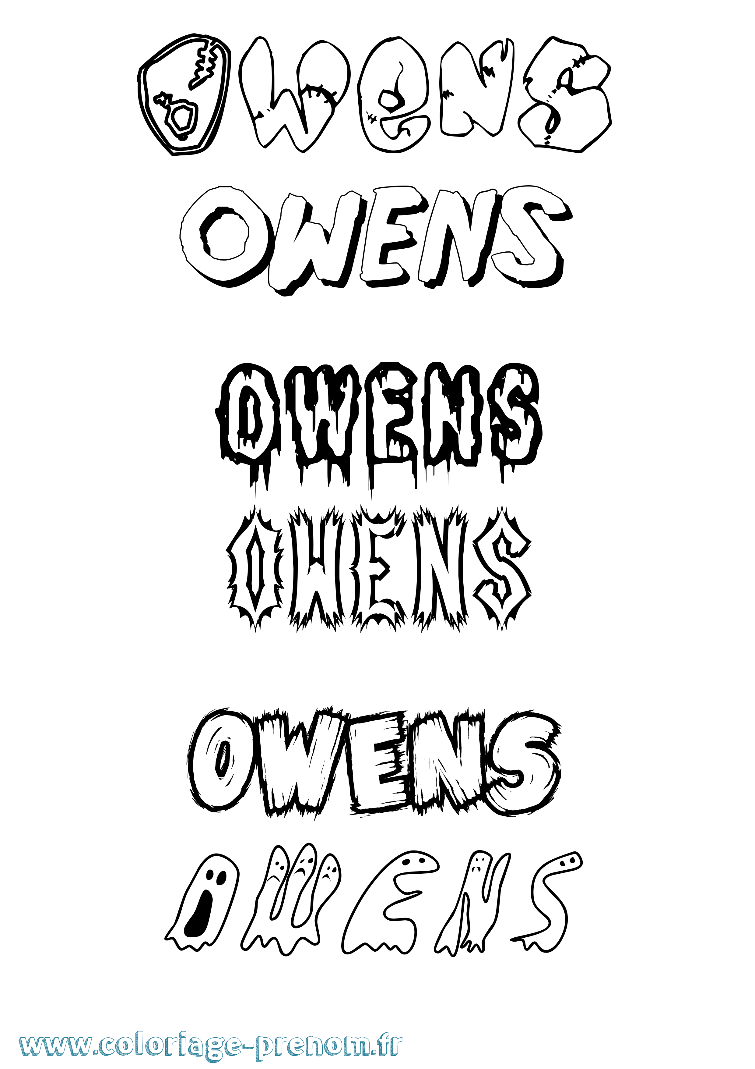 Coloriage Owens Frisson Coloriage prénom Owens Frisson