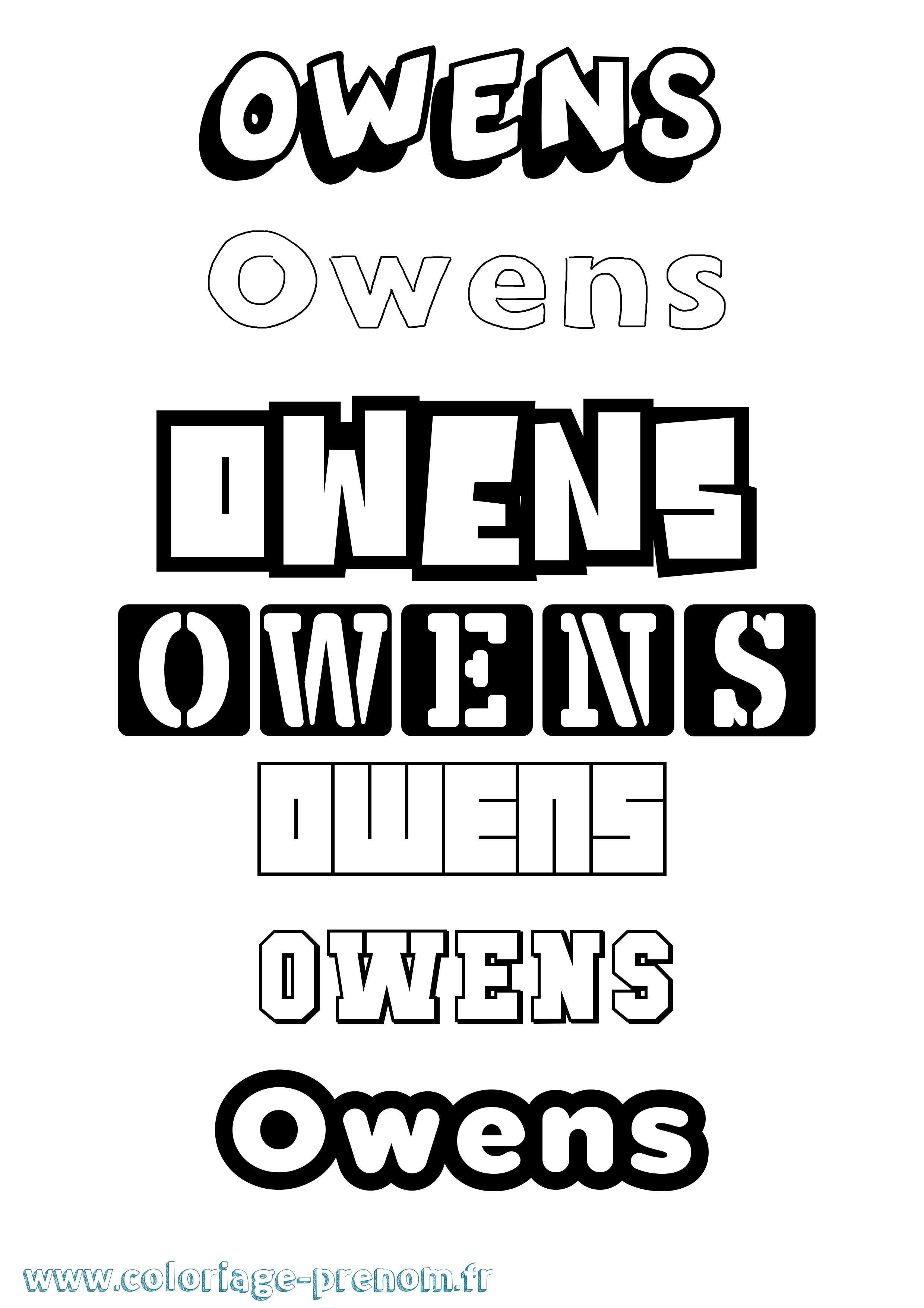 Coloriage Owens Simple Coloriage prénom Owens Simple