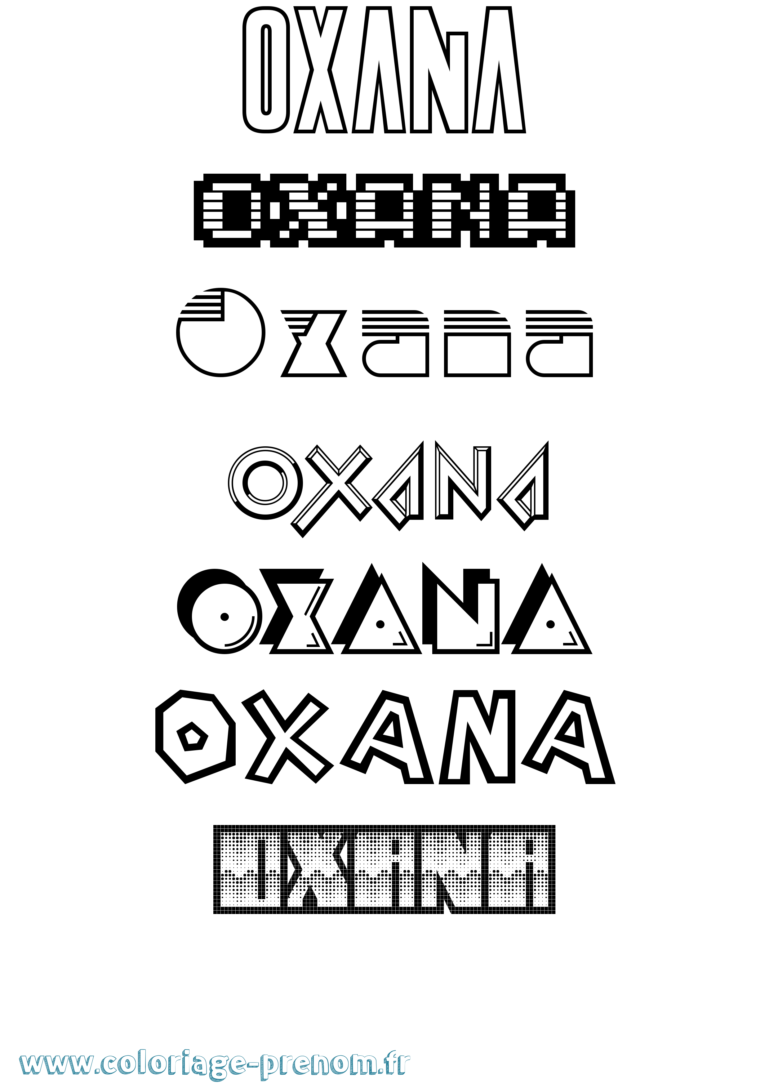 Coloriage Oxana Jeux Vidéos Coloriage prénom Oxana Jeux Vidéos