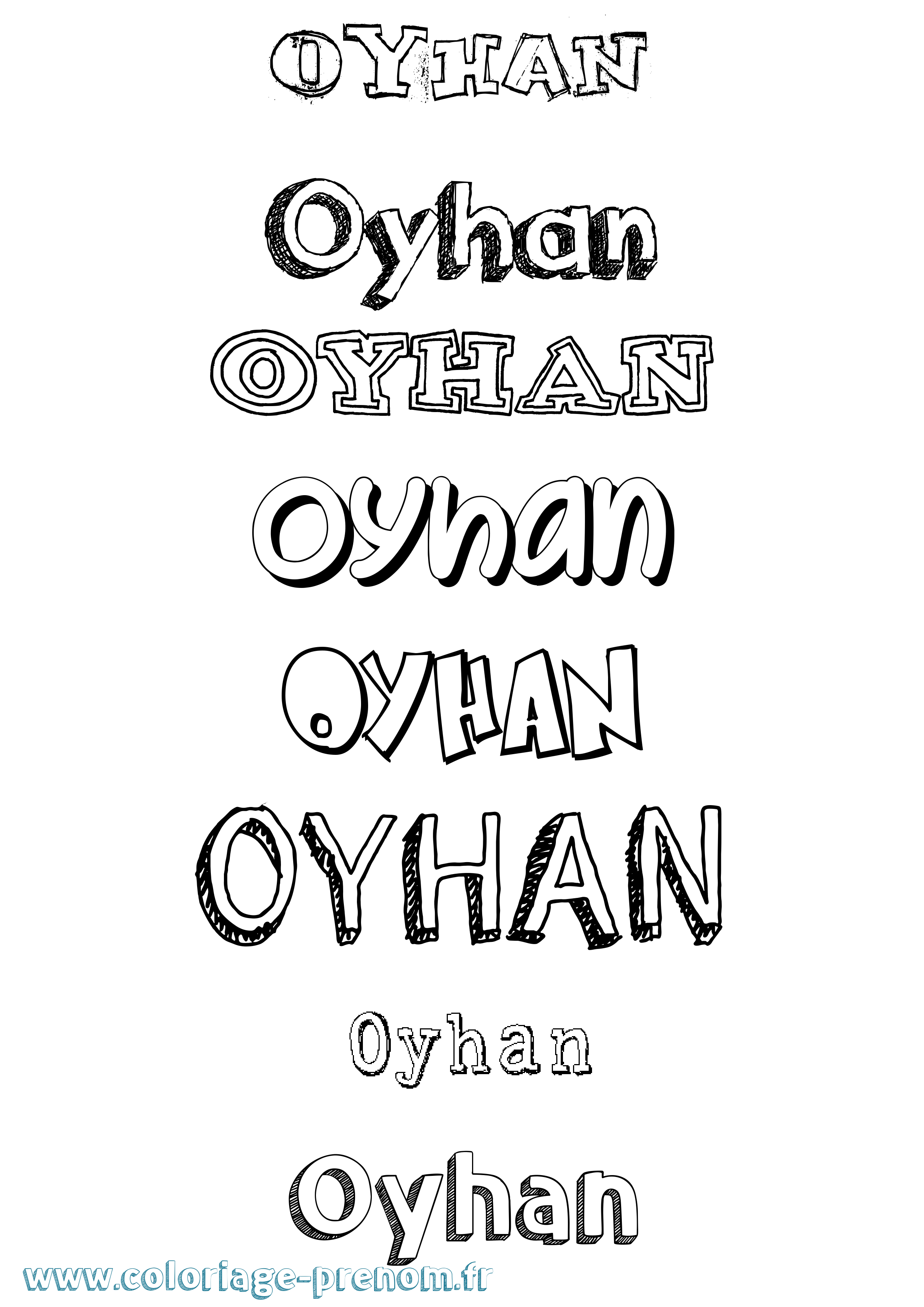 Coloriage Oyhan Dessiné Coloriage prénom Oyhan Dessiné