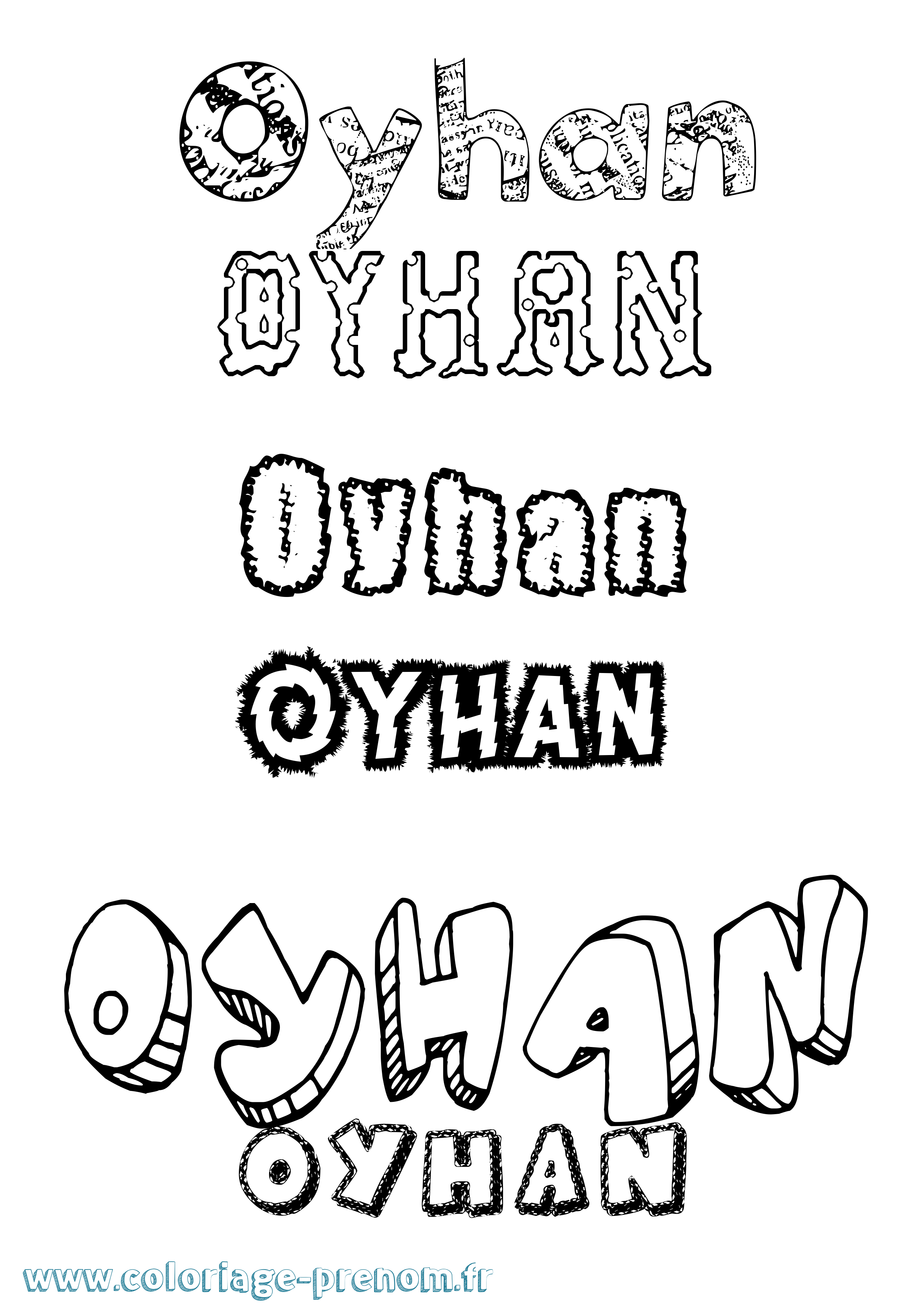 Coloriage Oyhan Destructuré Coloriage prénom Oyhan Destructuré