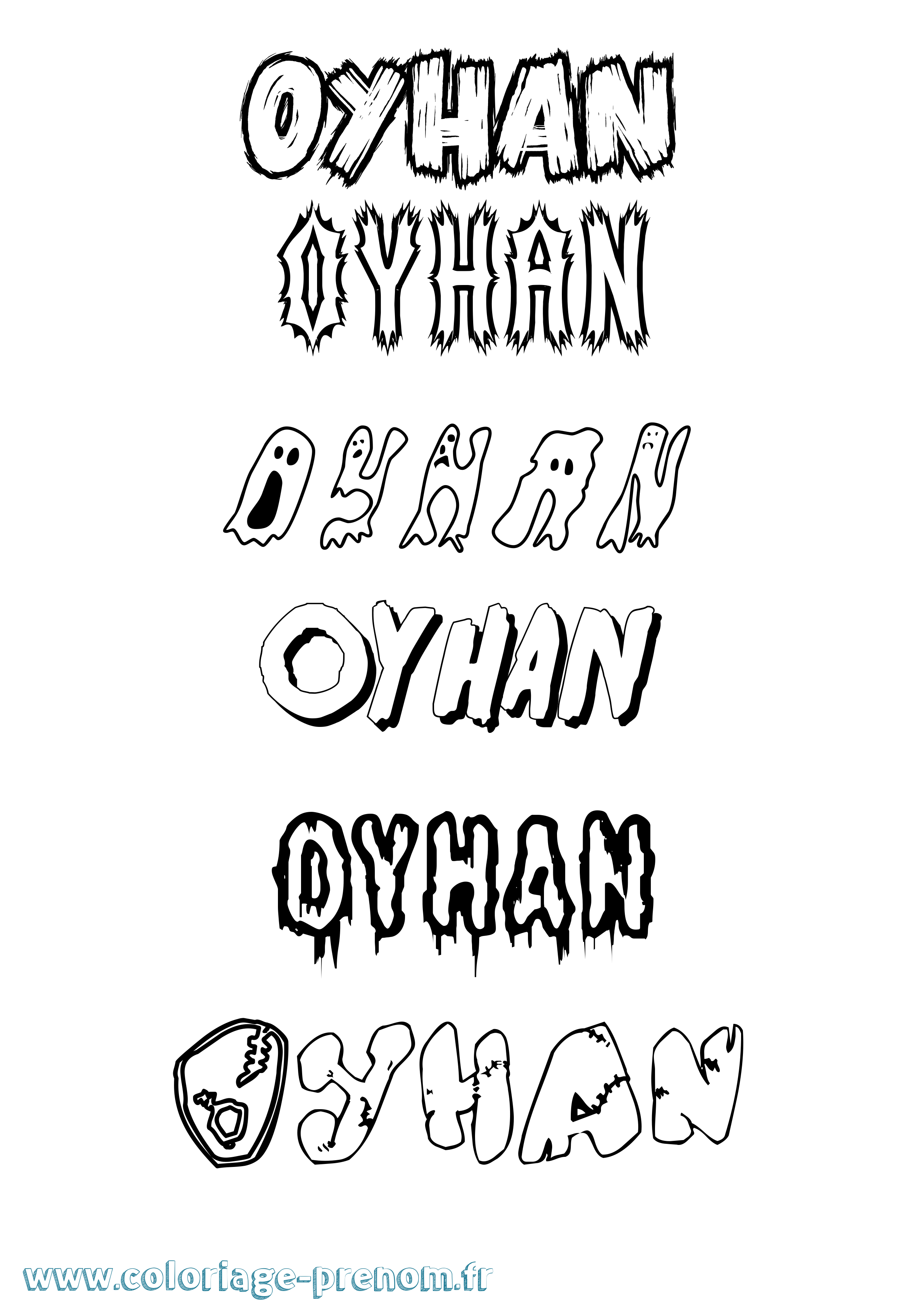 Coloriage Oyhan Frisson Coloriage prénom Oyhan Frisson
