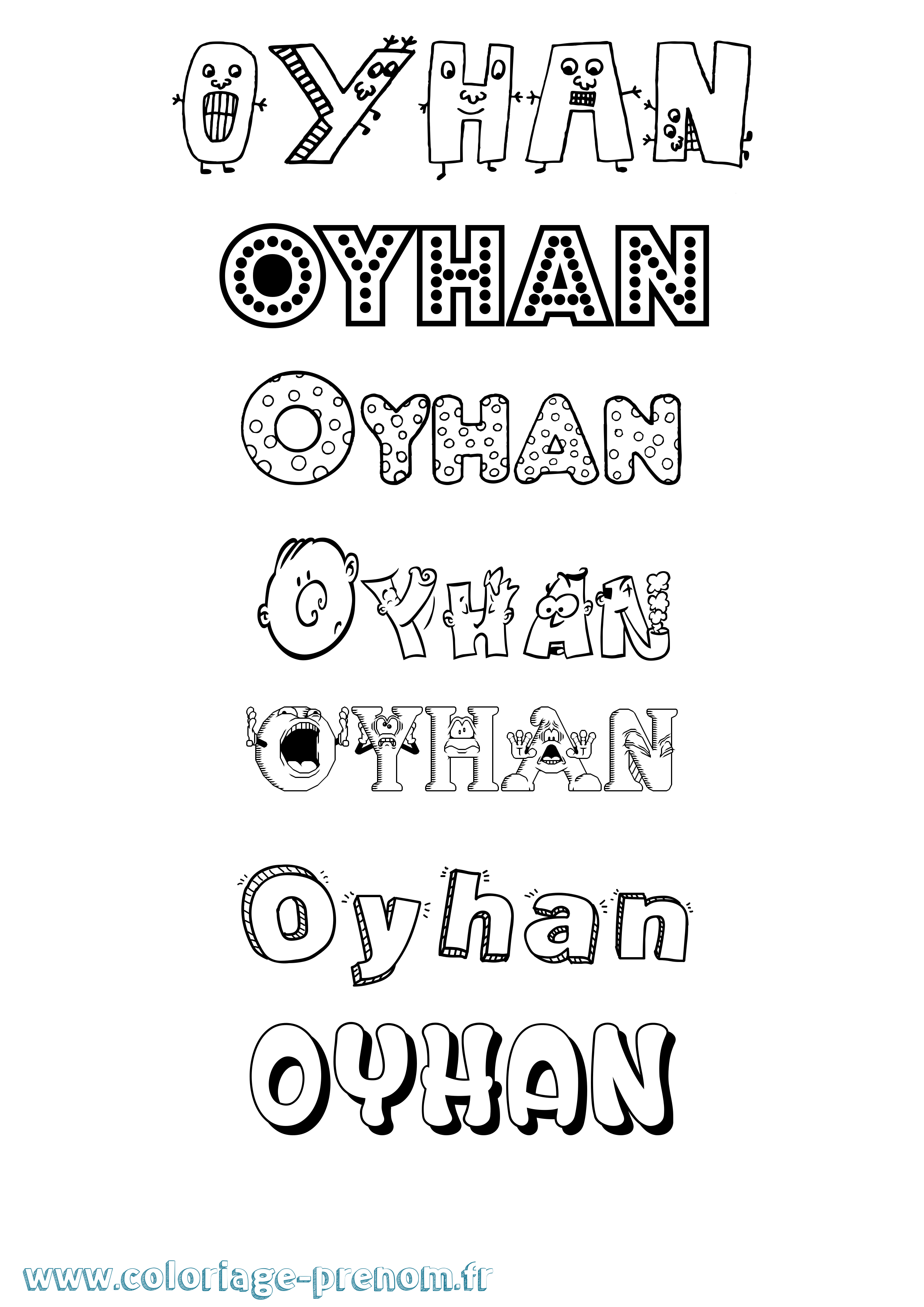 Coloriage Oyhan Fun Coloriage prénom Oyhan Fun