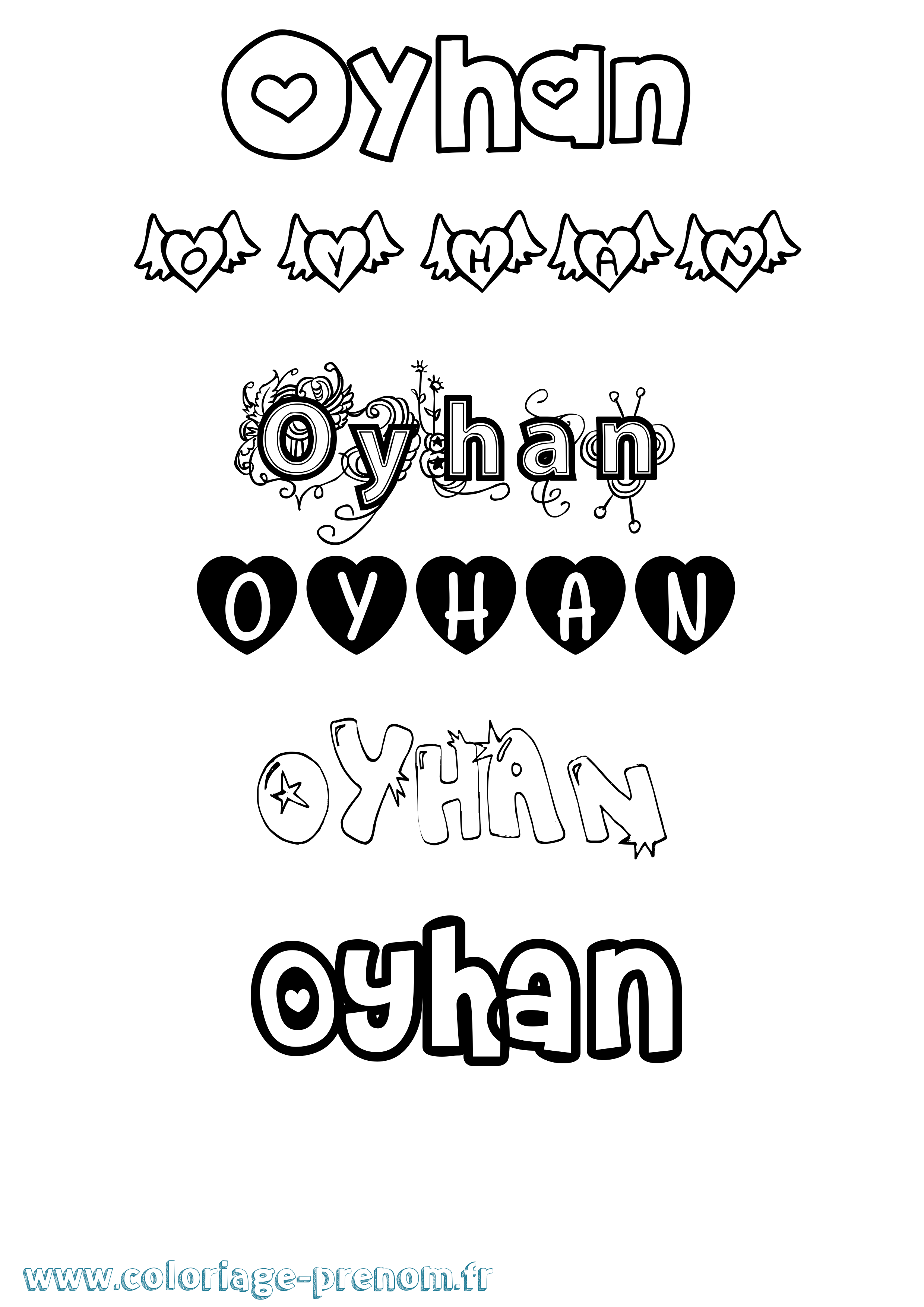 Coloriage Oyhan Girly Coloriage prénom Oyhan Girly
