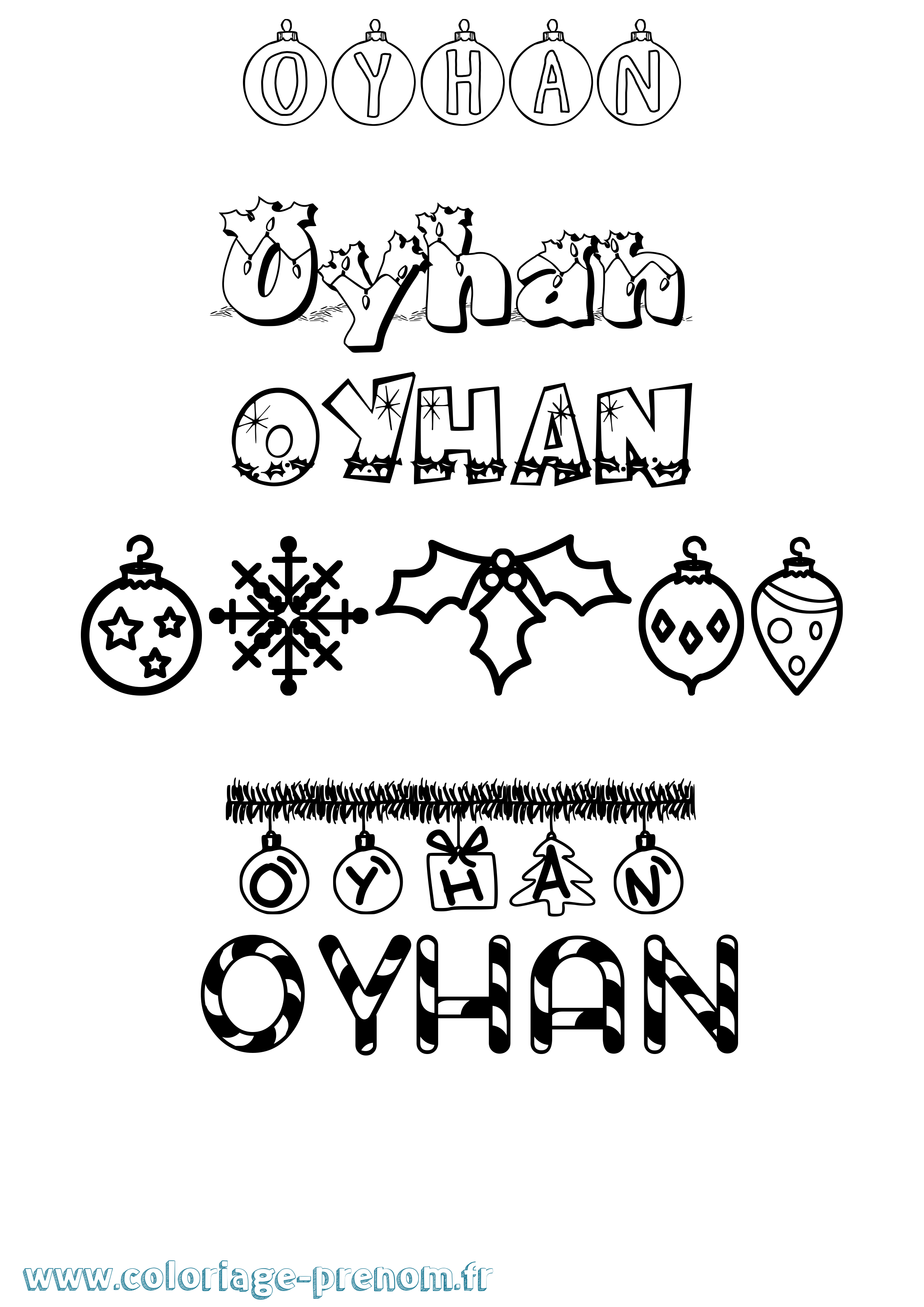 Coloriage Oyhan Noël Coloriage prénom Oyhan Noël