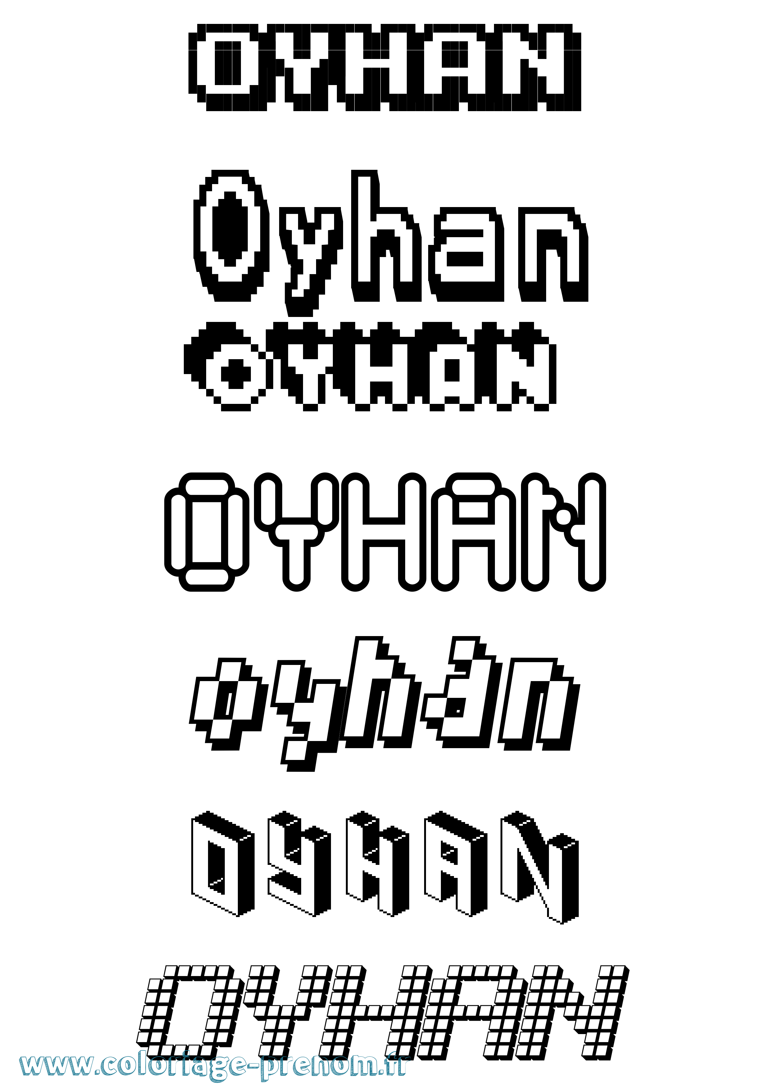 Coloriage Oyhan Pixel Coloriage prénom Oyhan Pixel