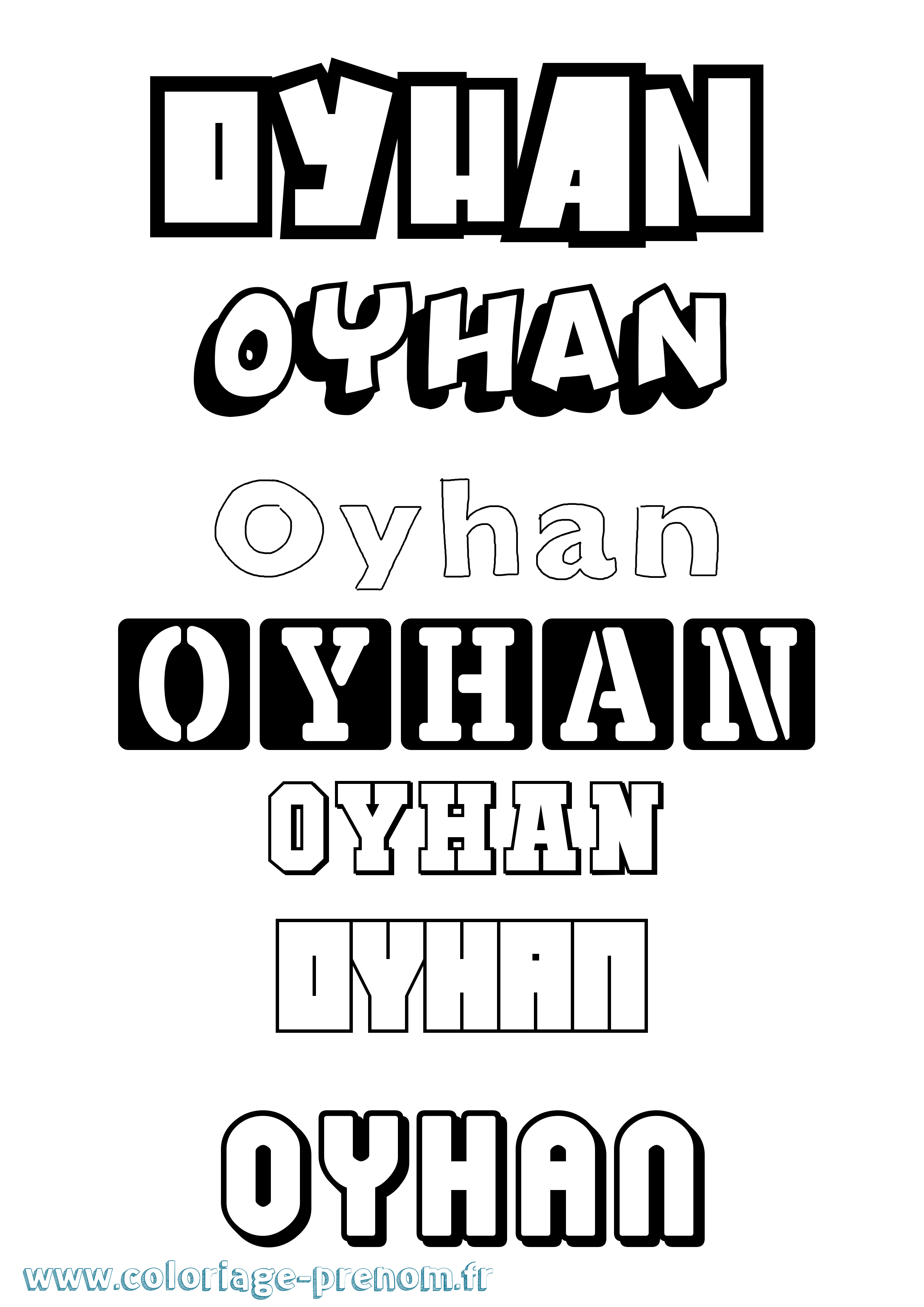 Coloriage Oyhan Simple Coloriage prénom Oyhan Simple