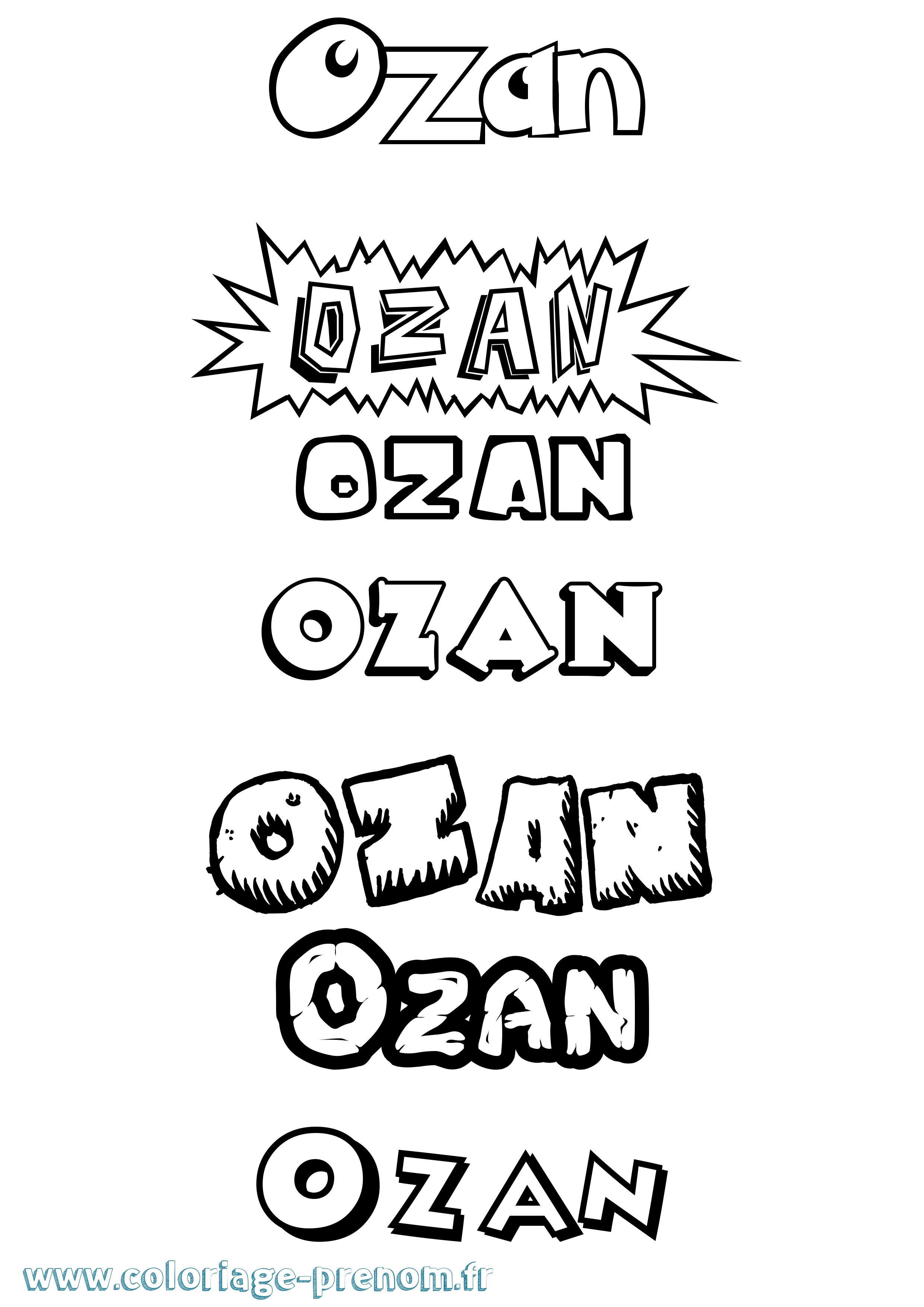 Coloriage Ozan Dessin Animé Coloriage prénom Ozan Dessin Animé