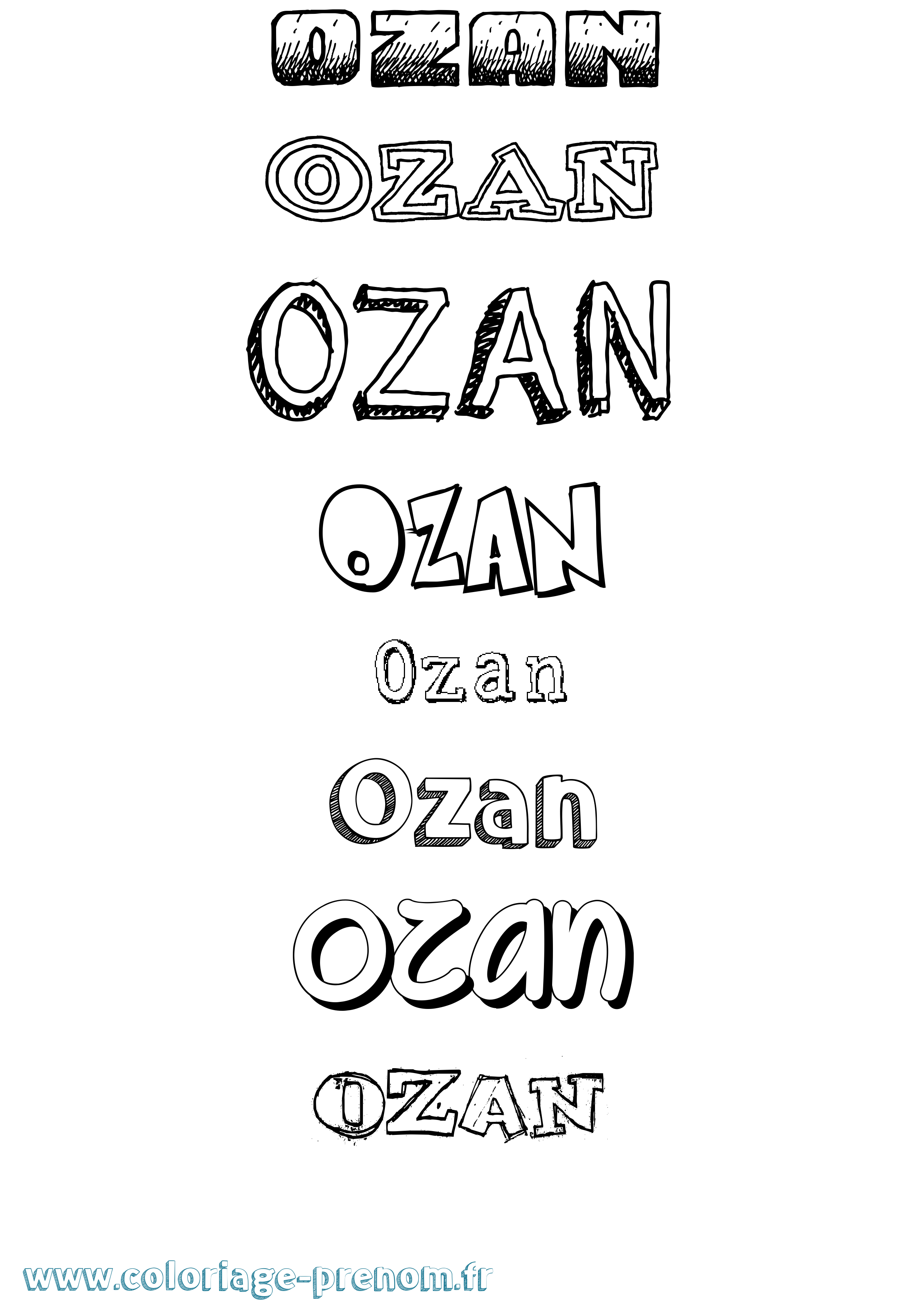 Coloriage Ozan Dessiné Coloriage prénom Ozan Dessiné