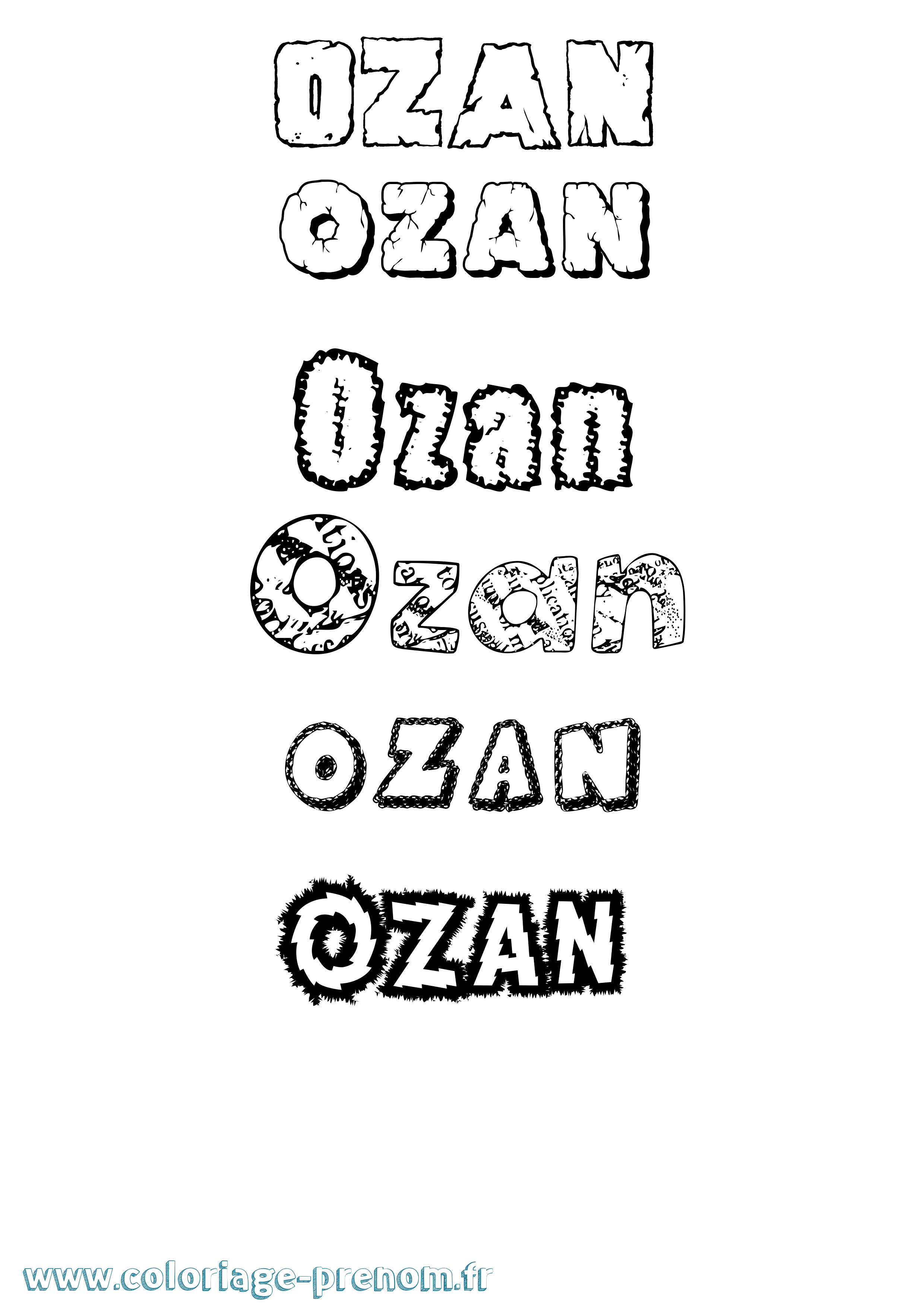 Coloriage Ozan Destructuré Coloriage prénom Ozan Destructuré