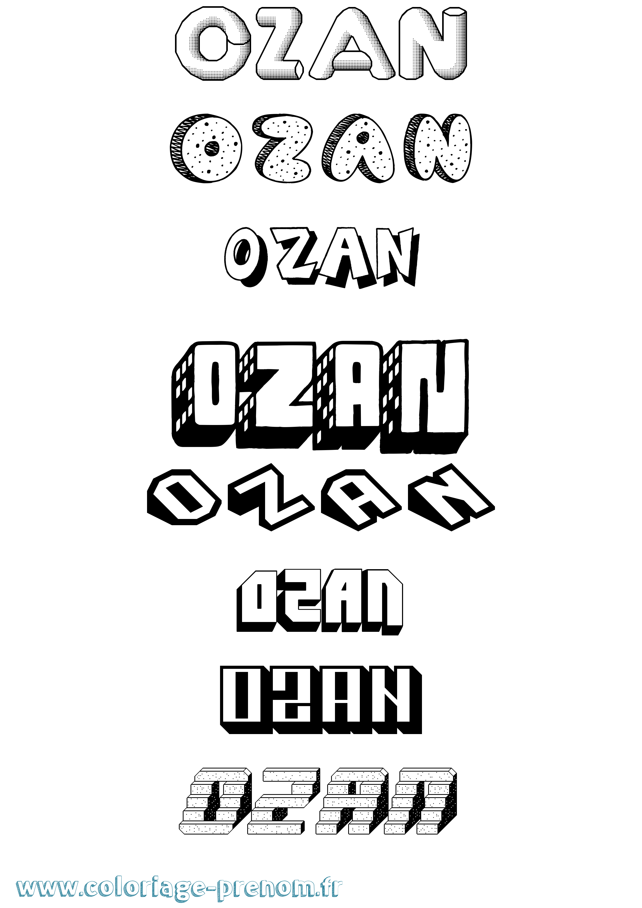Coloriage Ozan Effet 3D Coloriage prénom Ozan Effet 3D