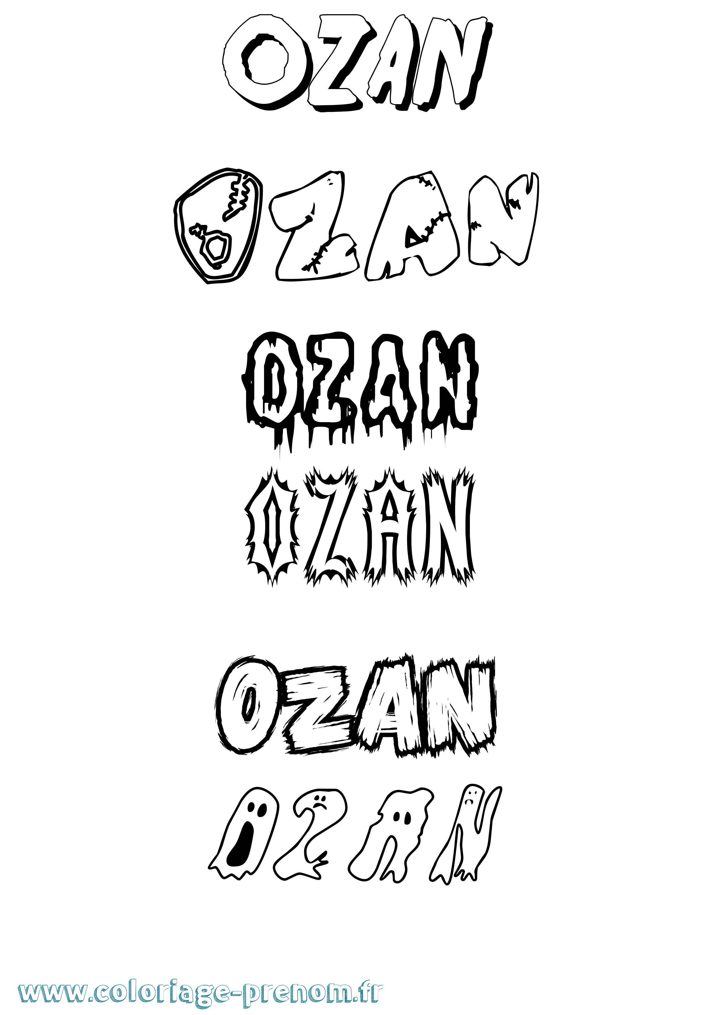 Coloriage Ozan Frisson Coloriage prénom Ozan Frisson