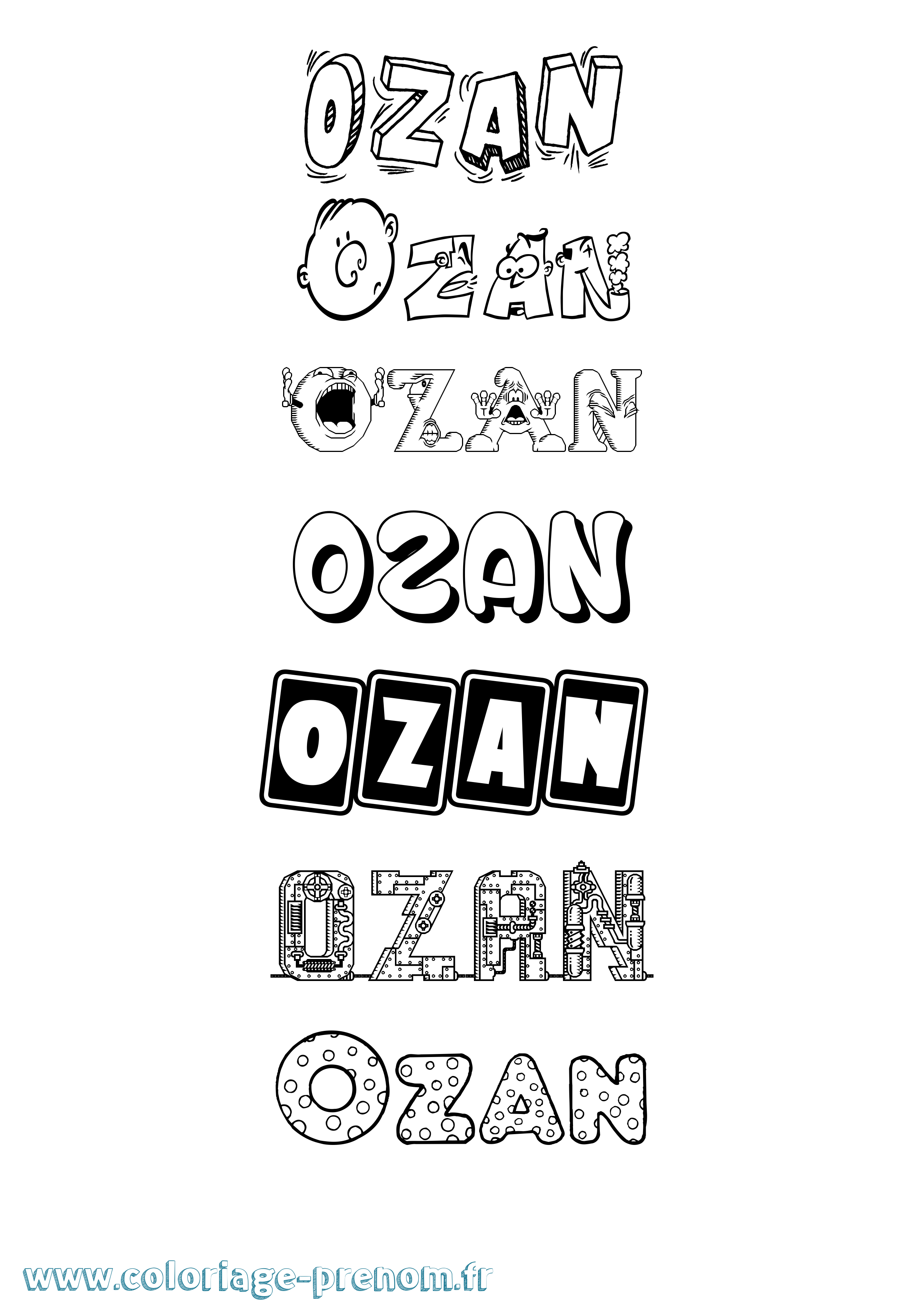 Coloriage Ozan Fun Coloriage prénom Ozan Fun