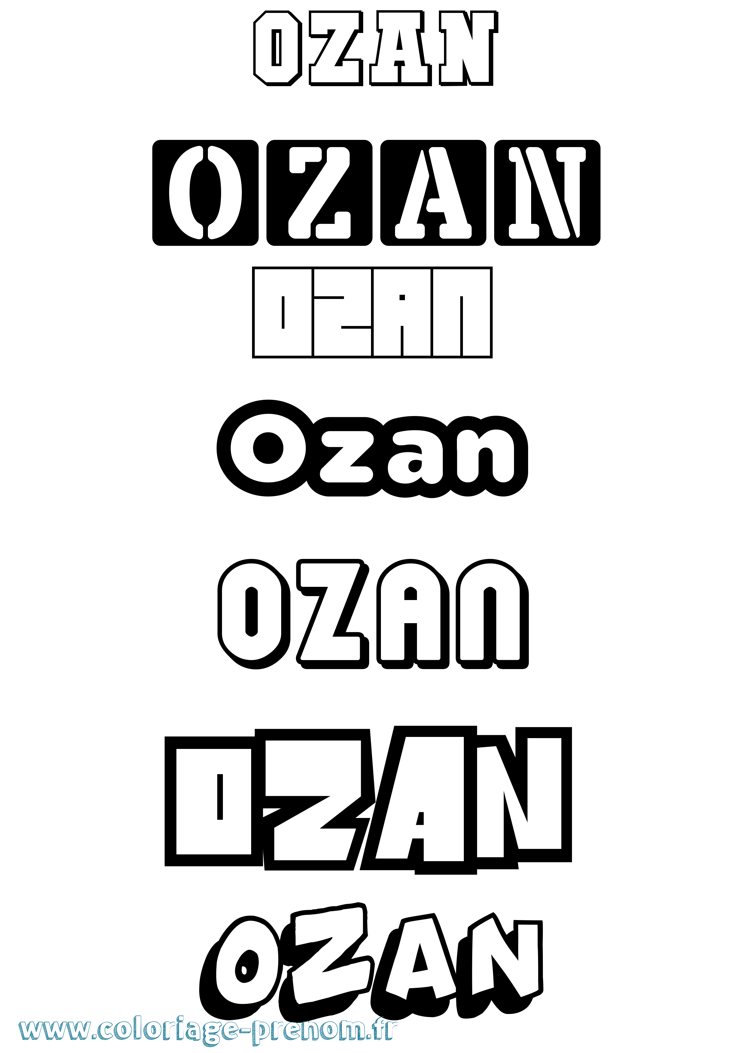 Coloriage Ozan Simple Coloriage prénom Ozan Simple