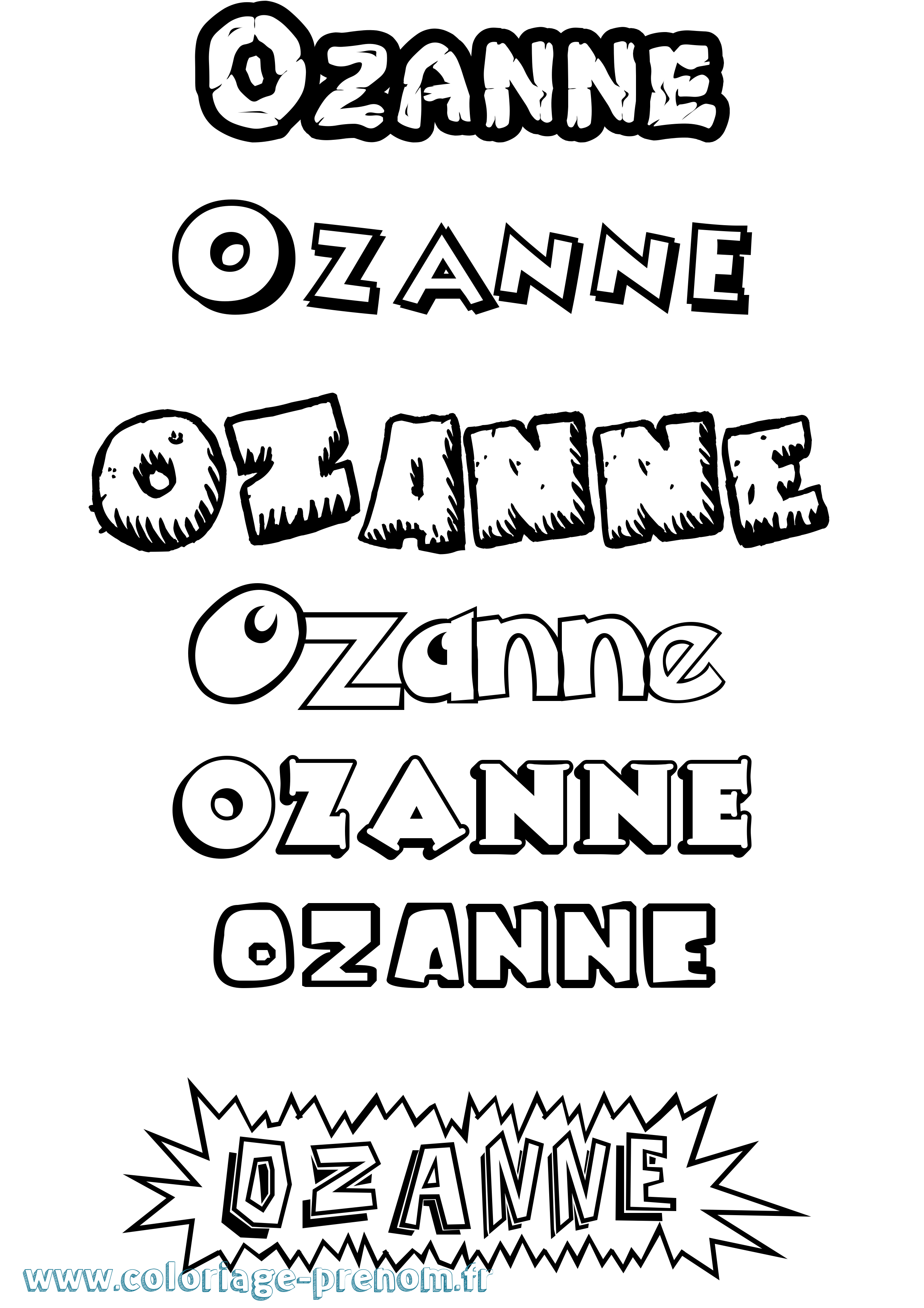 Coloriage Ozanne Dessin Animé Coloriage prénom Ozanne Dessin Animé