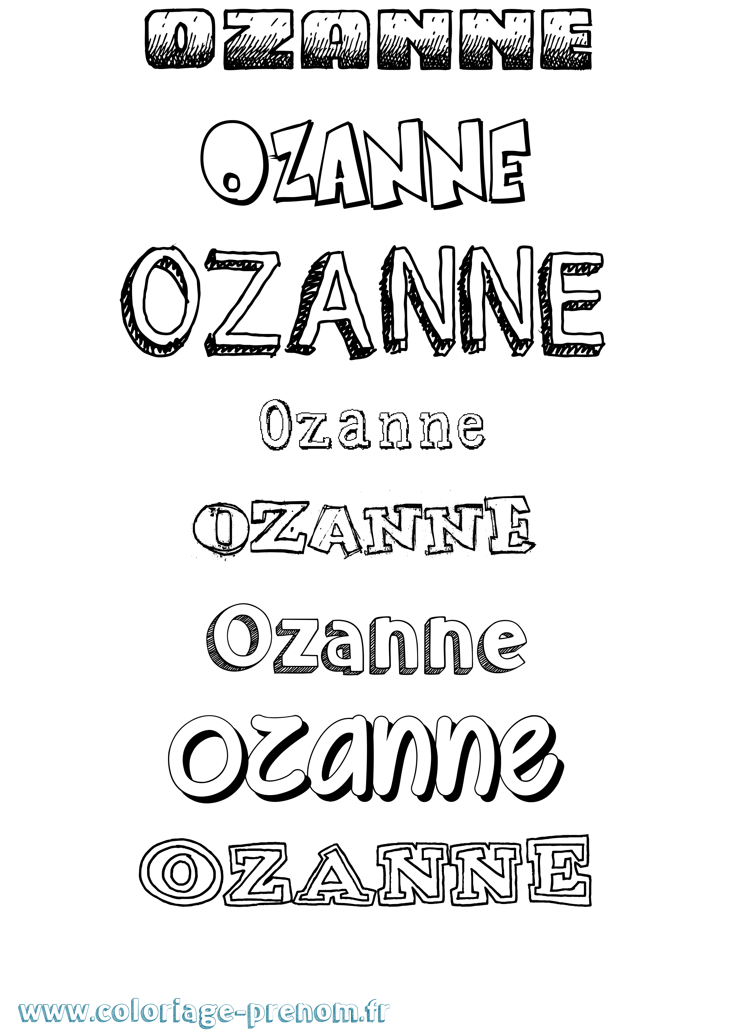 Coloriage Ozanne Dessiné Coloriage prénom Ozanne Dessiné