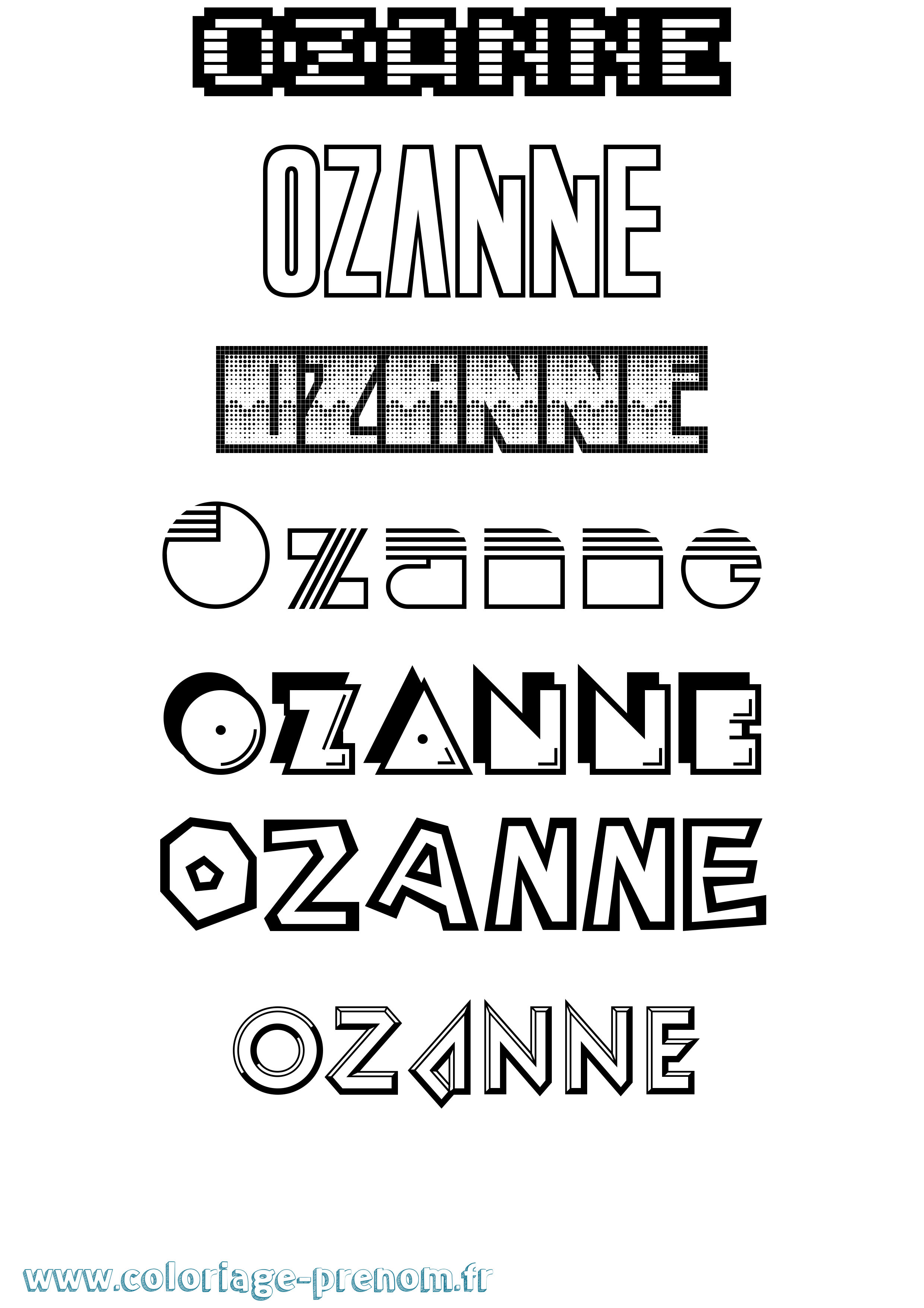 Coloriage Ozanne Jeux Vidéos Coloriage prénom Ozanne Jeux Vidéos