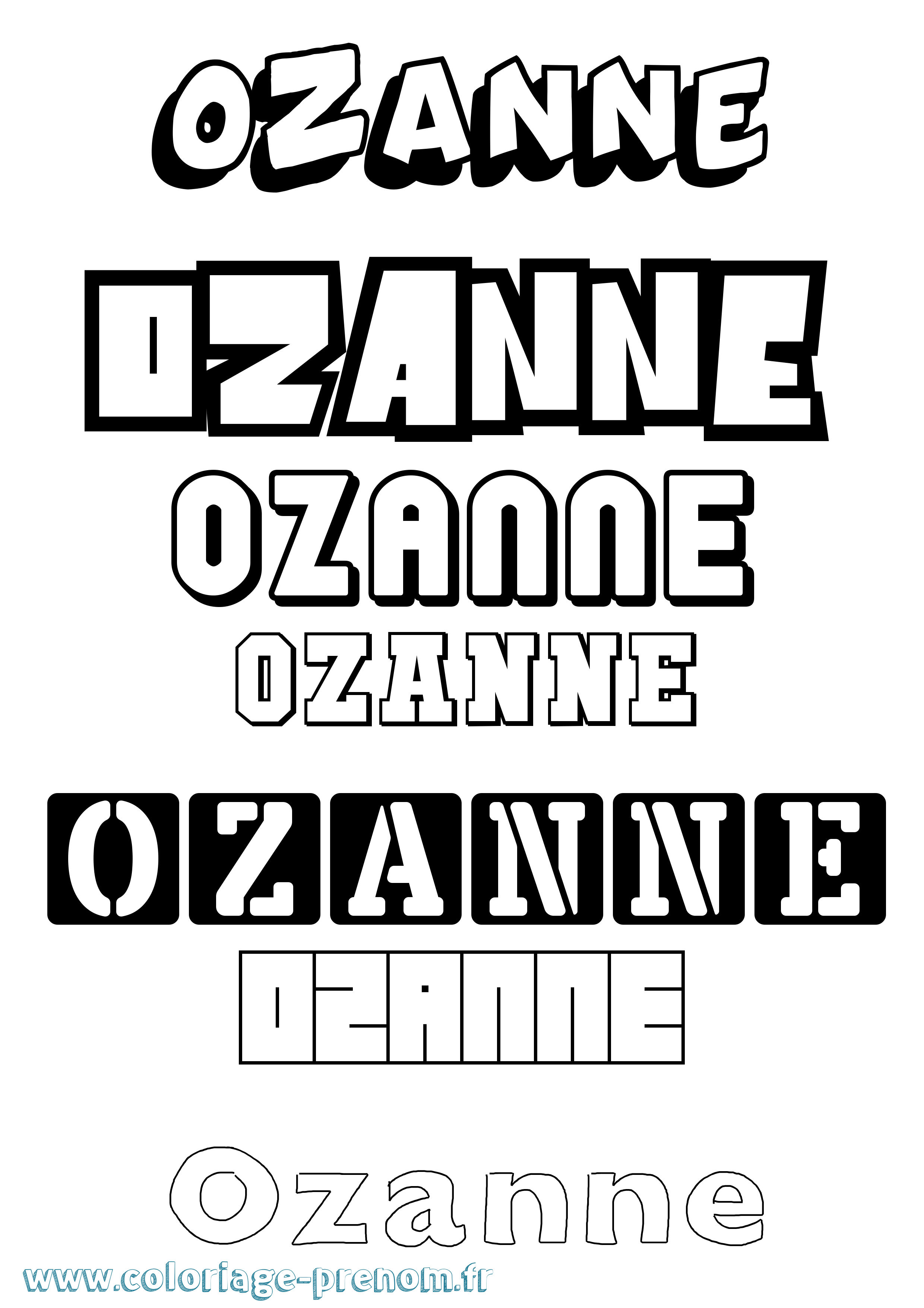 Coloriage Ozanne Simple Coloriage prénom Ozanne Simple