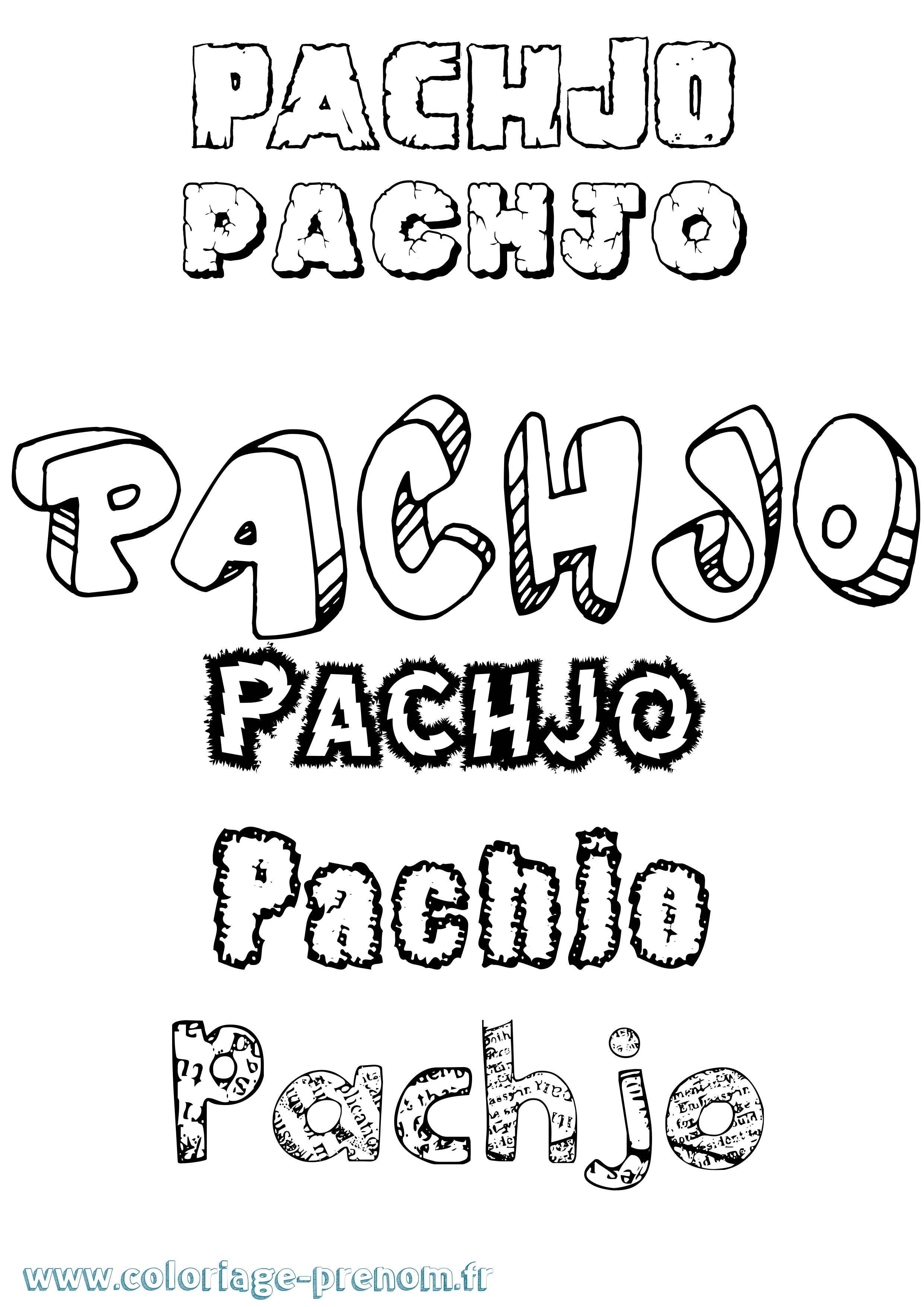 Coloriage Pachjo Destructuré Coloriage prénom Pachjo Destructuré