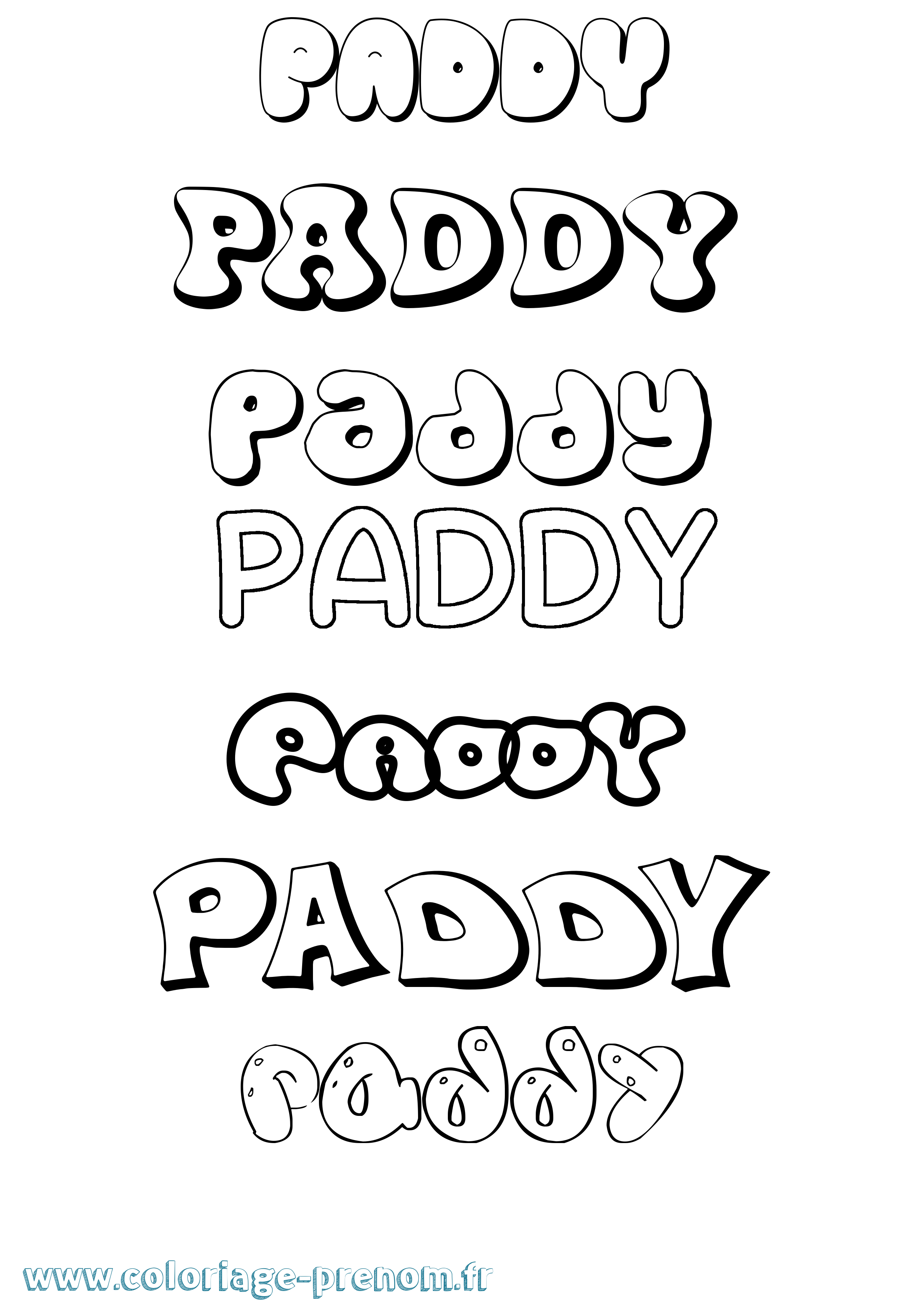 Coloriage Paddy Bubble Coloriage prénom Paddy Bubble