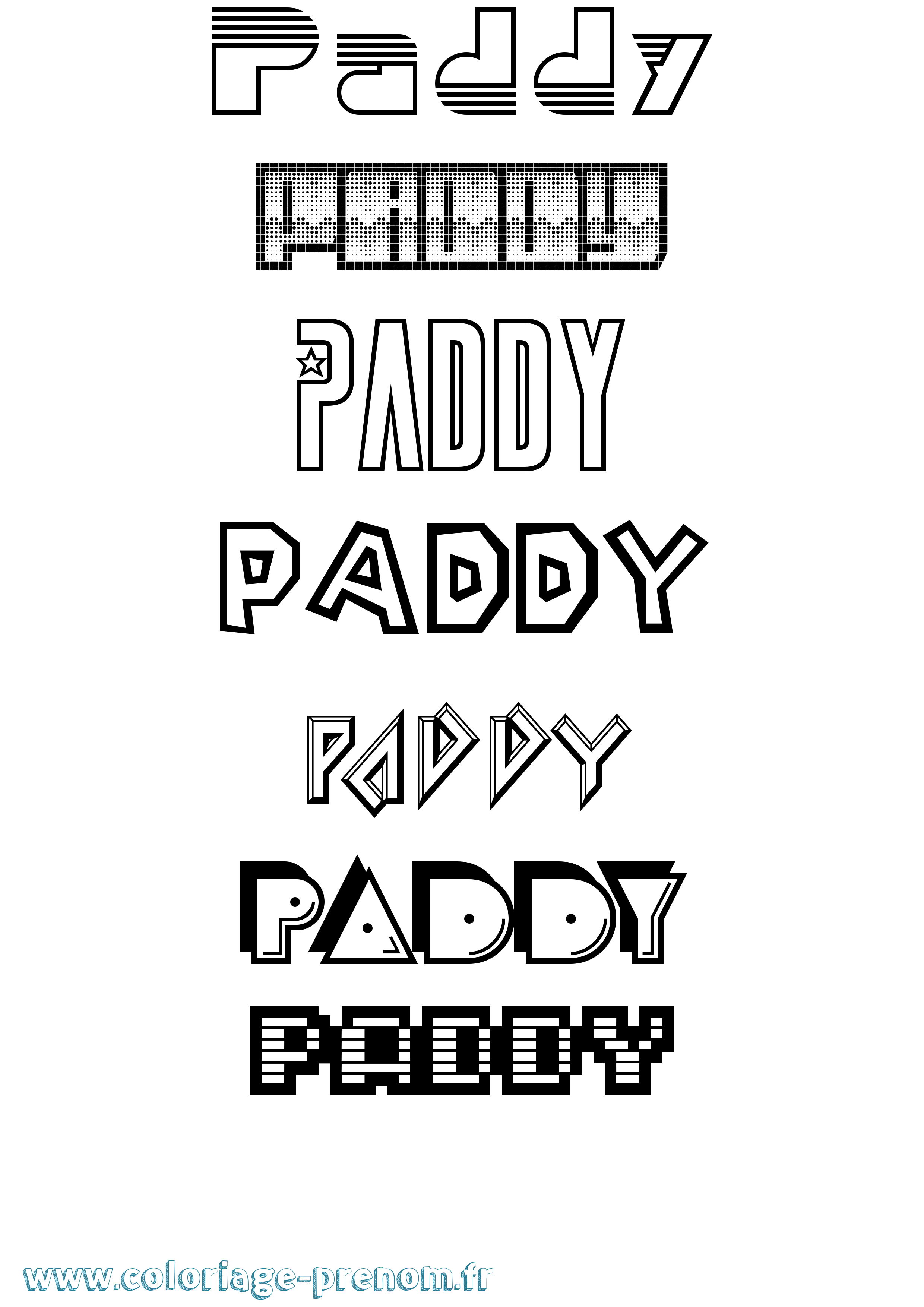 Coloriage Paddy Jeux Vidéos Coloriage prénom Paddy Jeux Vidéos