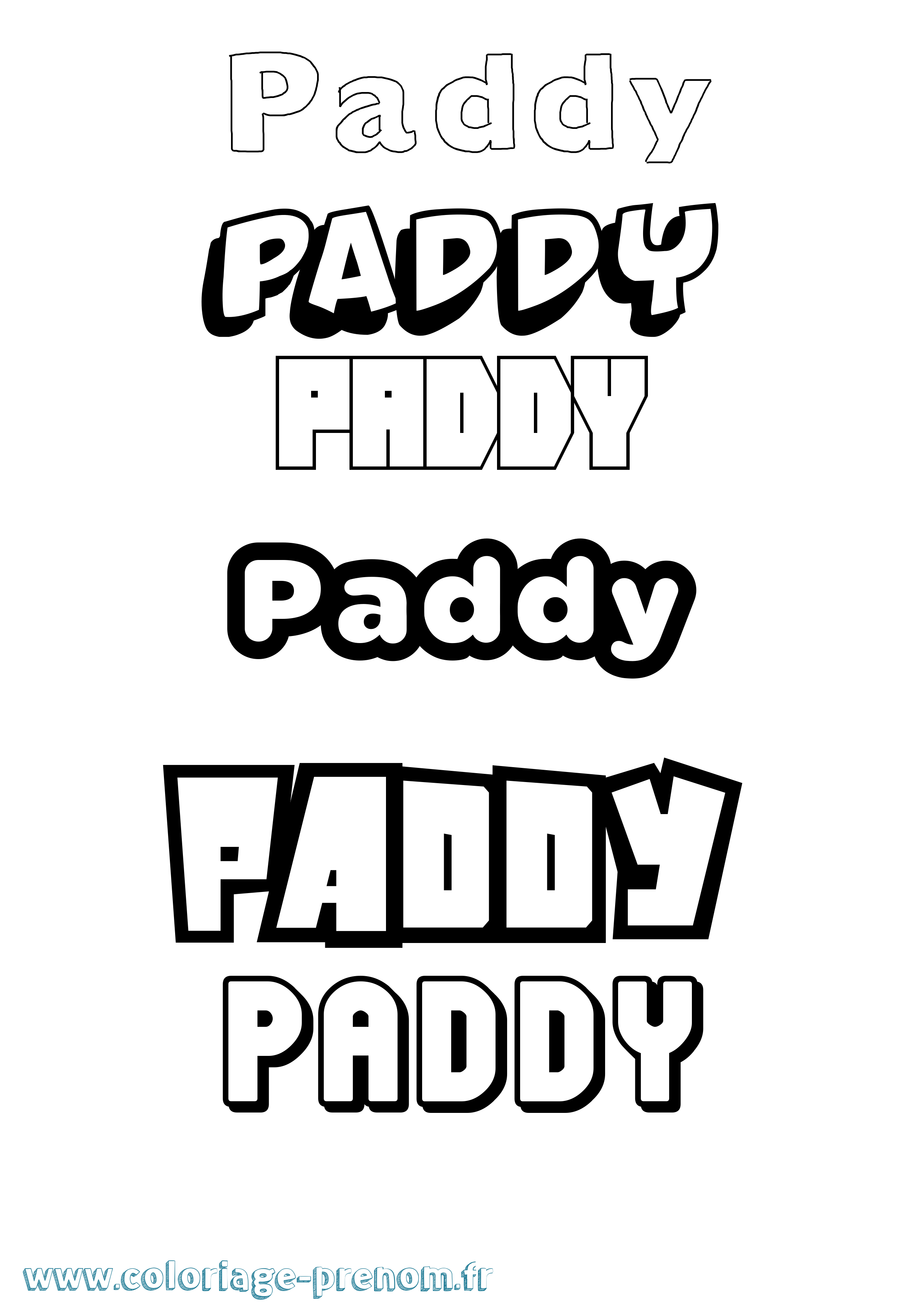 Coloriage Paddy Simple Coloriage prénom Paddy Simple