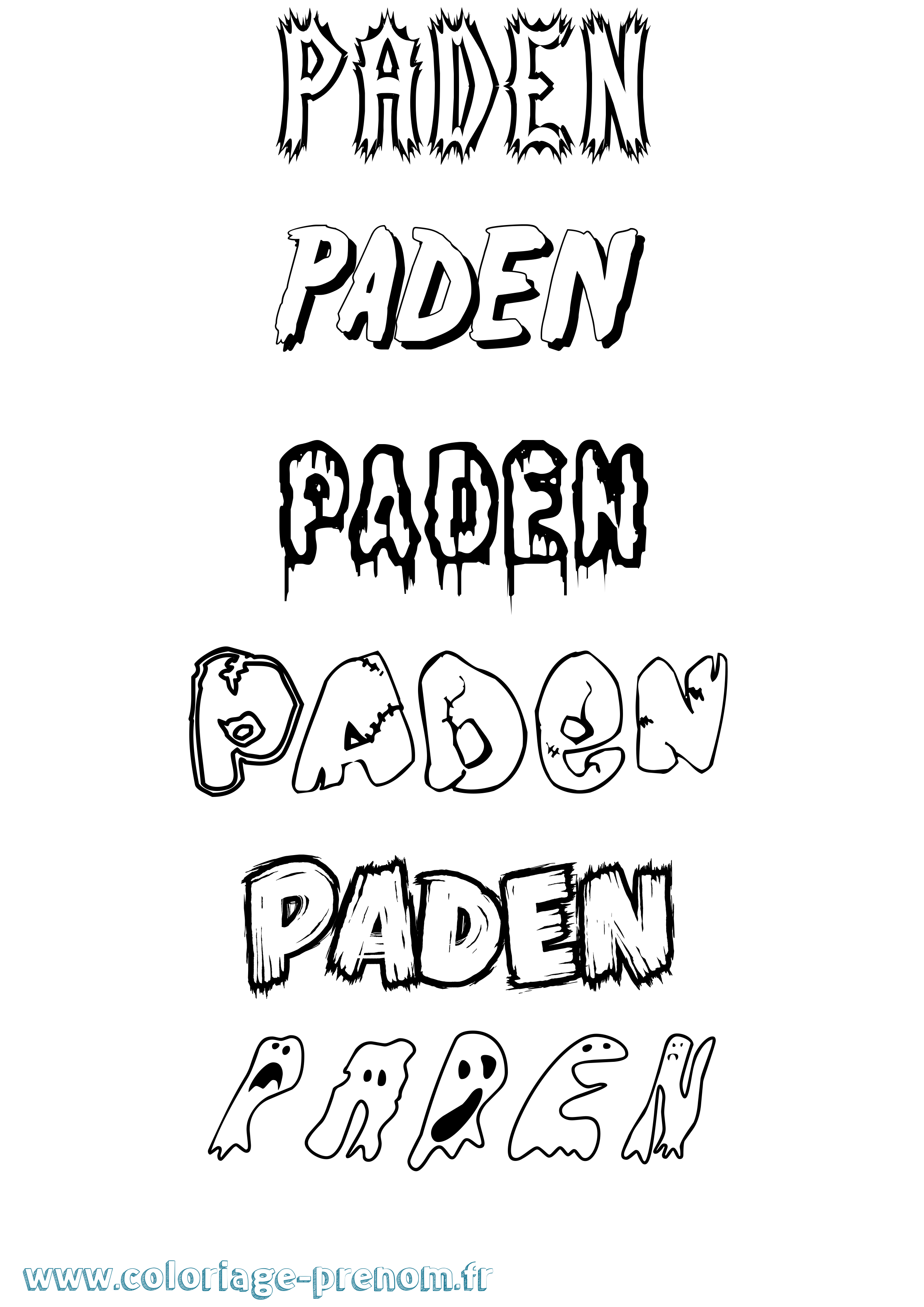 Coloriage Paden Frisson Coloriage prénom Paden Frisson