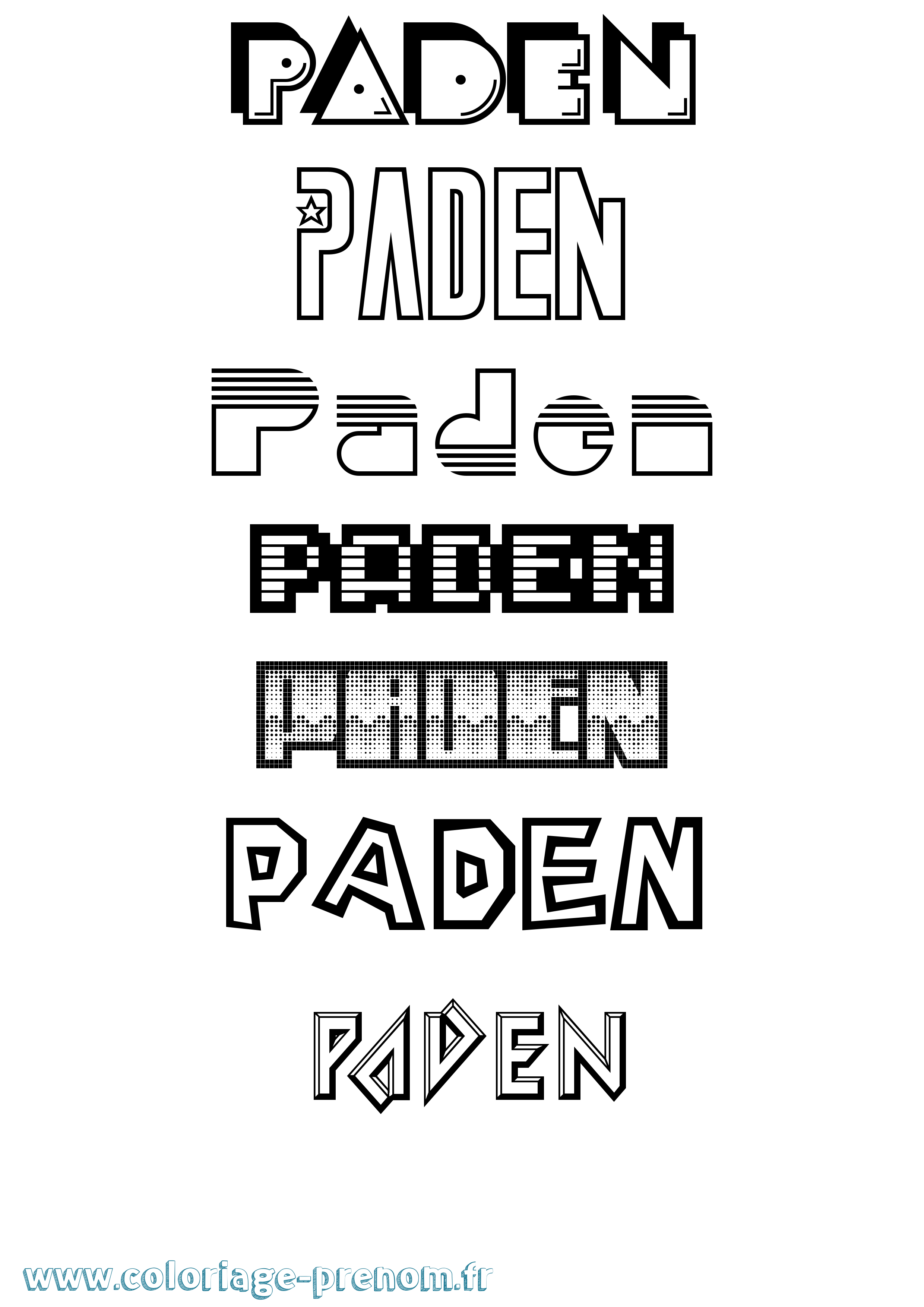 Coloriage Paden Jeux Vidéos Coloriage prénom Paden Jeux Vidéos