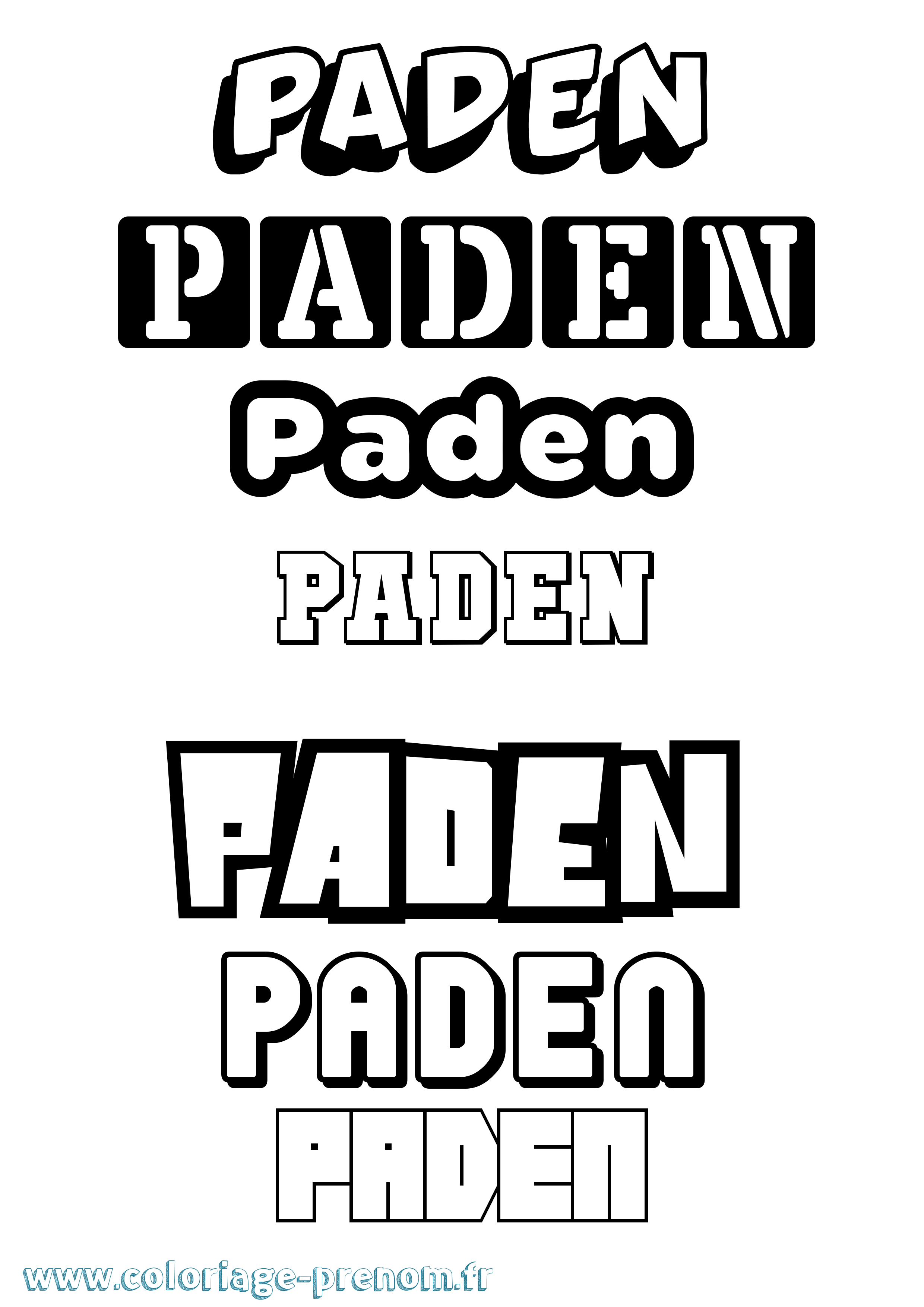 Coloriage Paden Simple Coloriage prénom Paden Simple