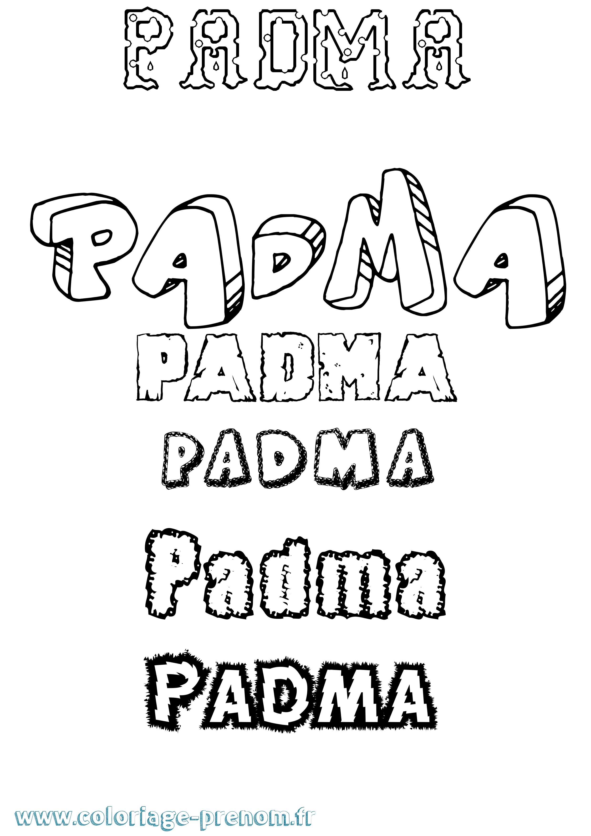 Coloriage Padma Destructuré Coloriage prénom Padma Destructuré