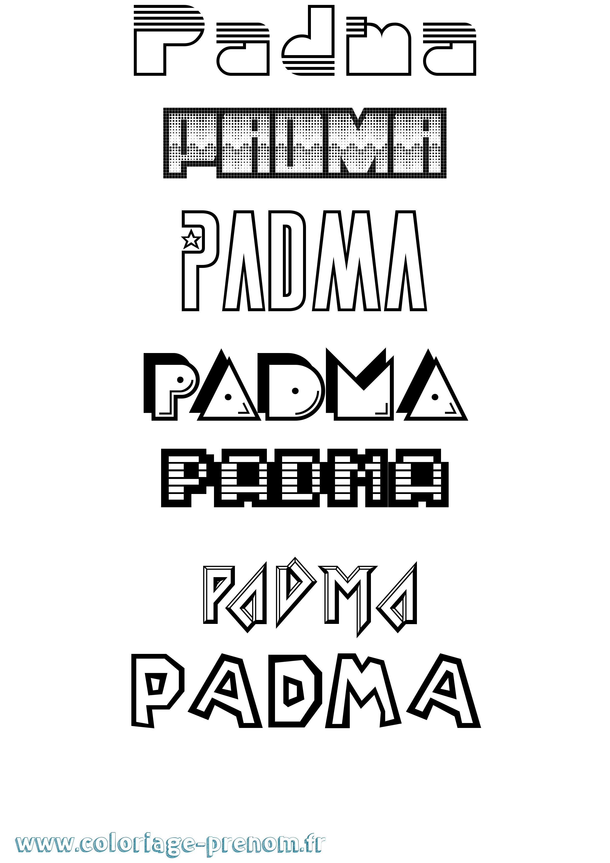 Coloriage Padma Jeux Vidéos Coloriage prénom Padma Jeux Vidéos