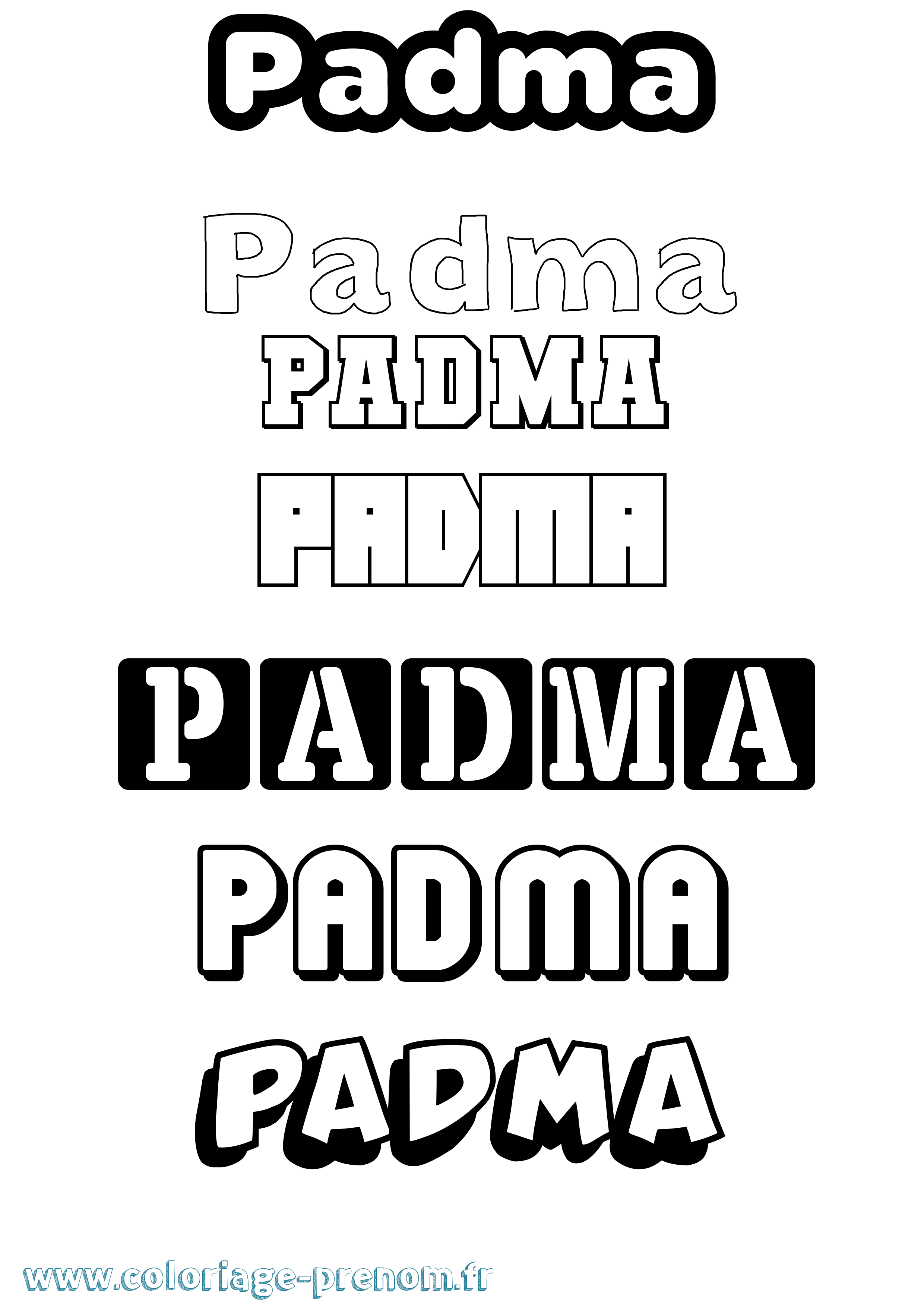 Coloriage Padma Simple Coloriage prénom Padma Simple