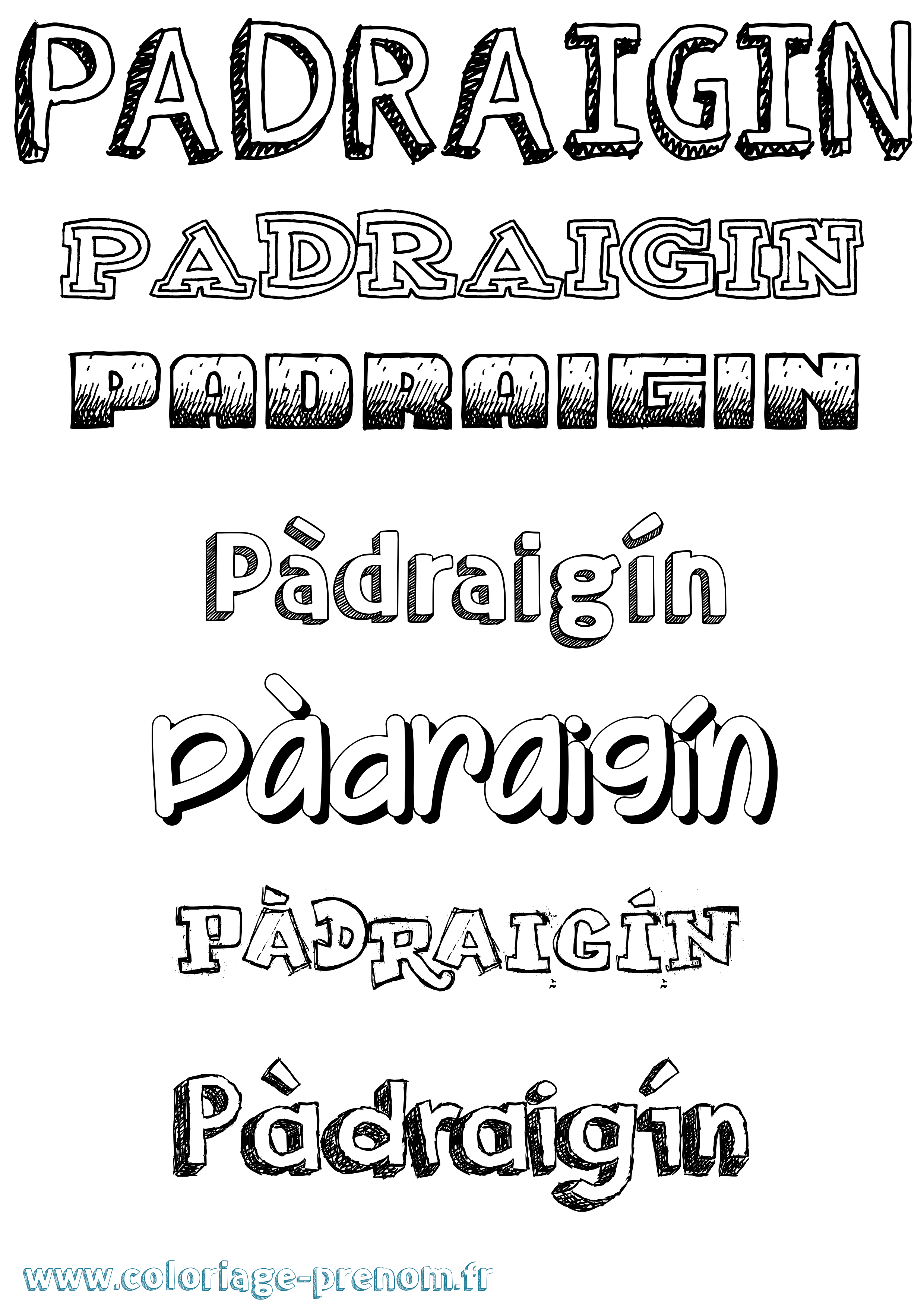 Coloriage Pàdraigín Dessiné Coloriage prénom Pàdraigín Dessiné