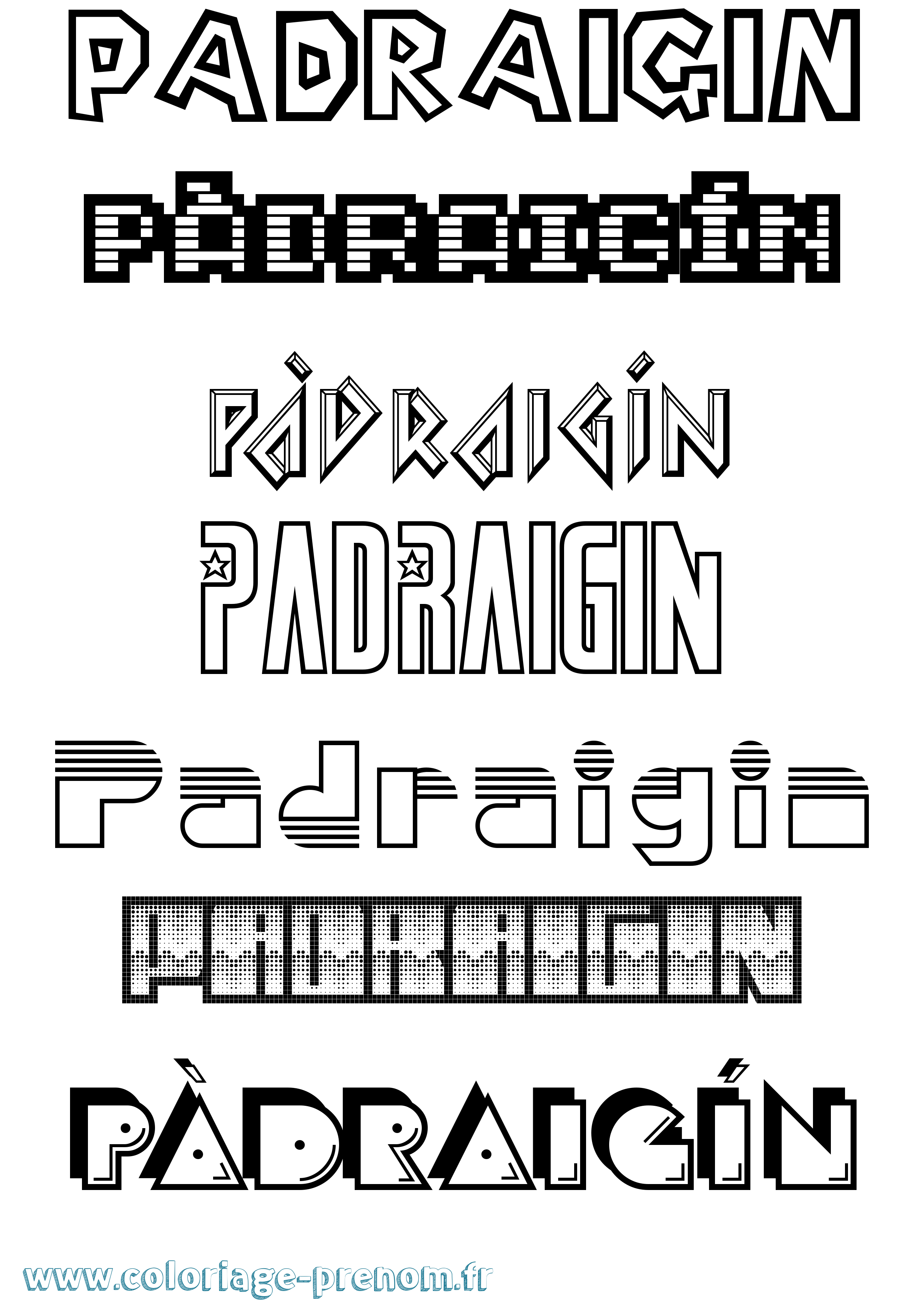 Coloriage Pàdraigín Jeux Vidéos Coloriage prénom Pàdraigín Jeux Vidéos