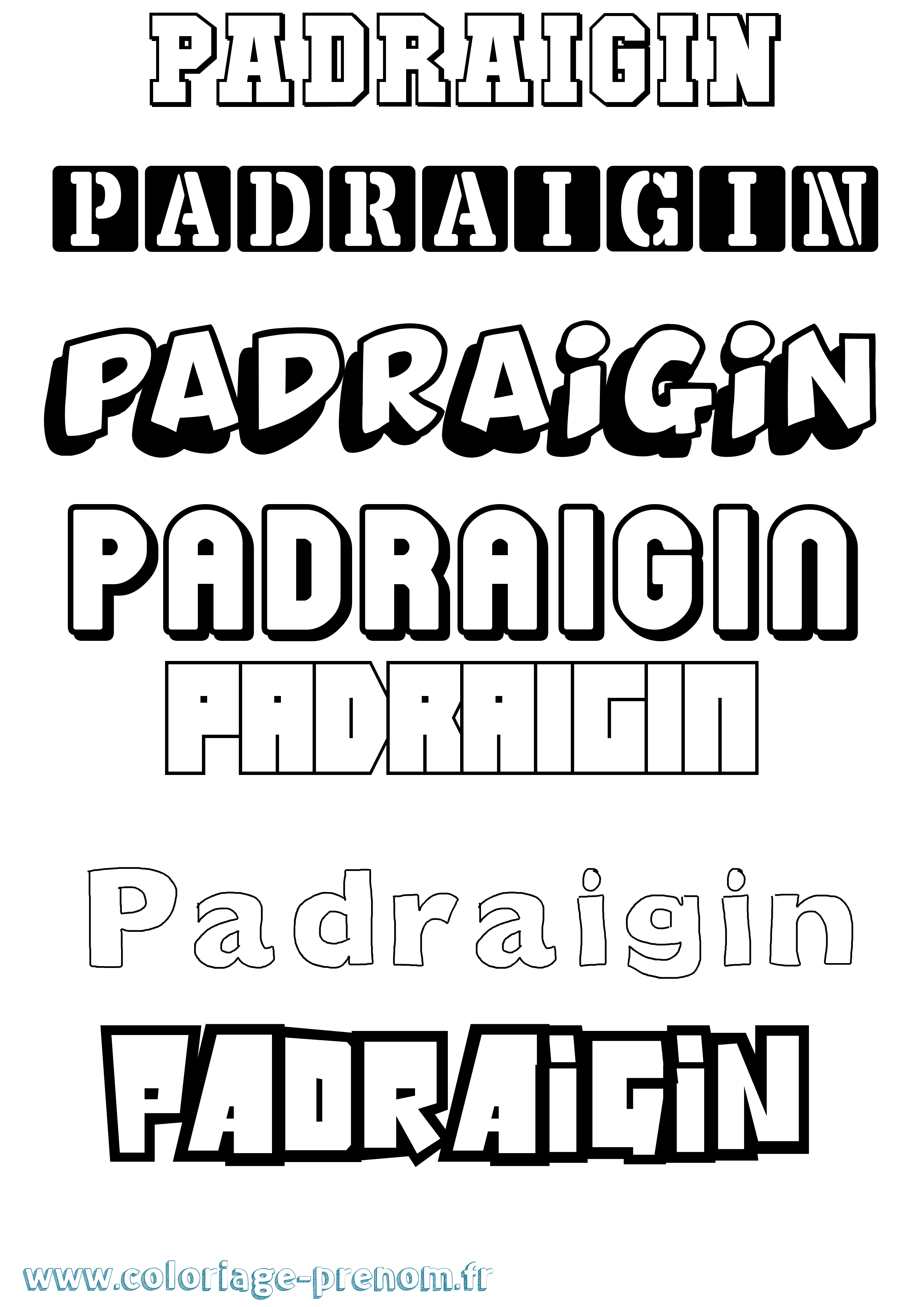 Coloriage Pàdraigín Simple Coloriage prénom Pàdraigín Simple
