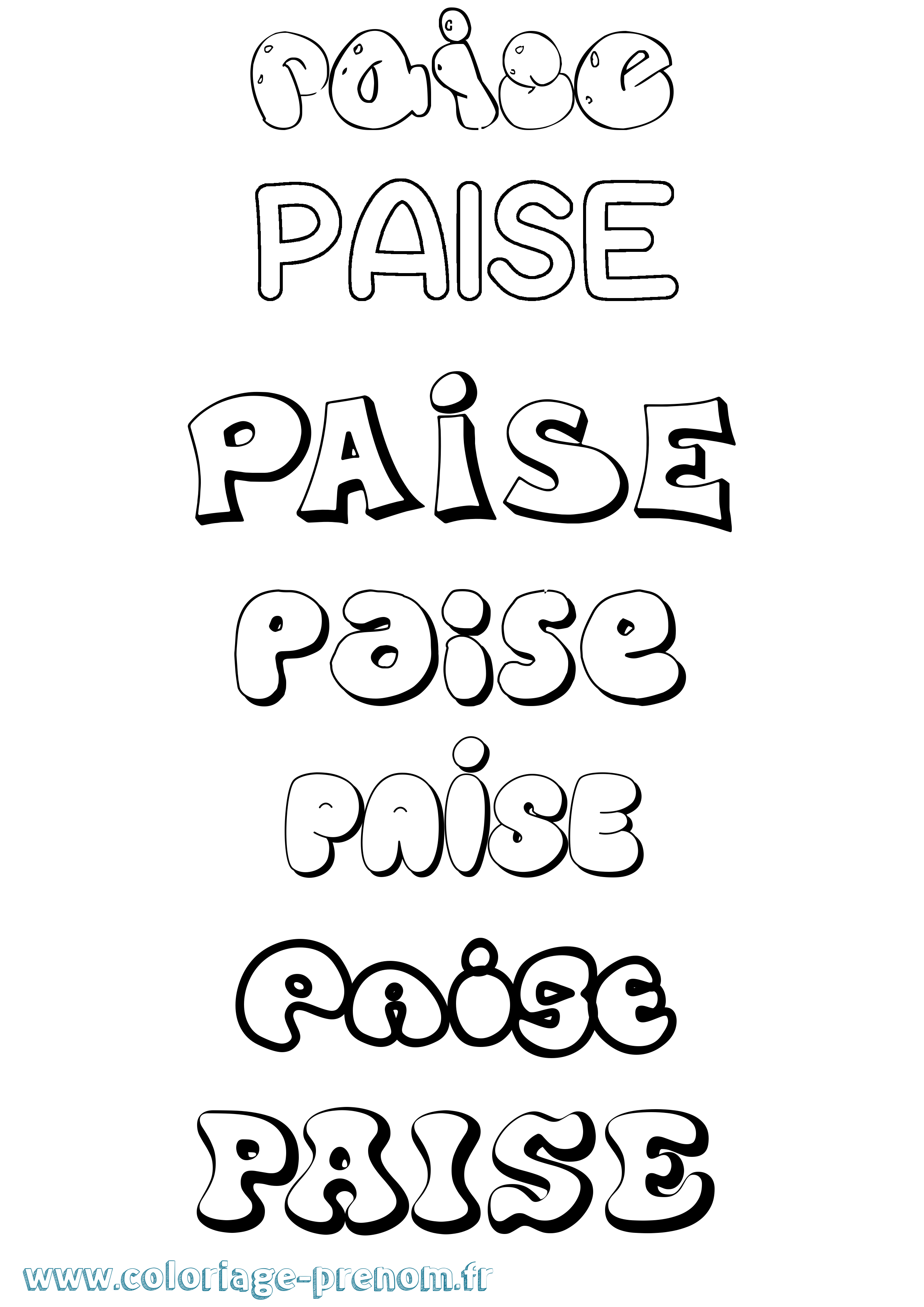 Coloriage Paise Bubble Coloriage prénom Paise Bubble