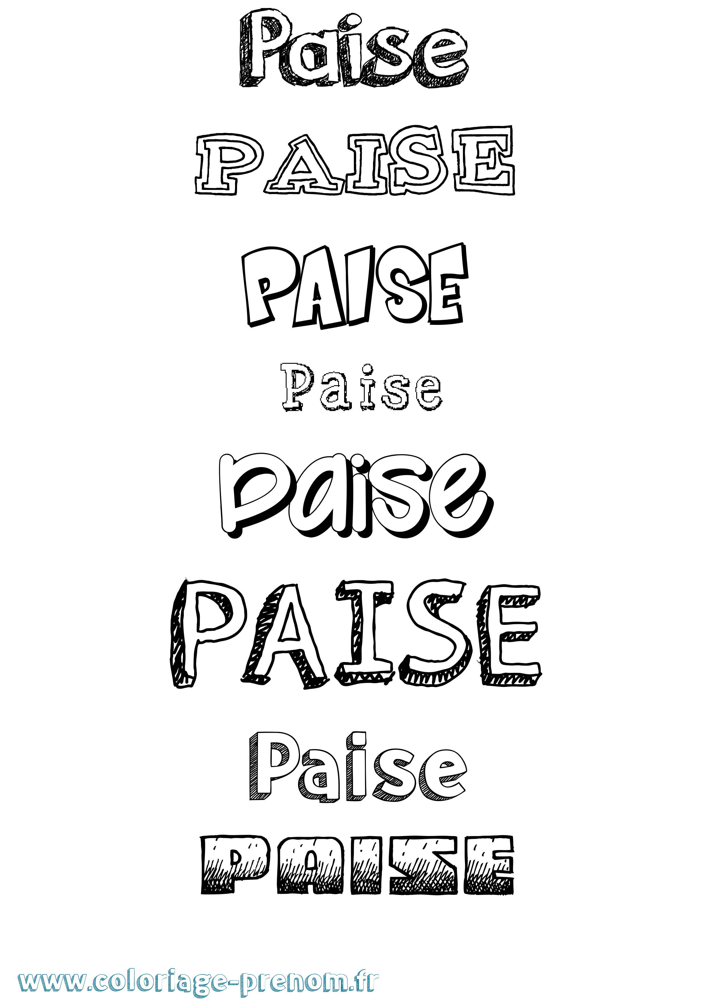 Coloriage Paise Dessiné Coloriage prénom Paise Dessiné