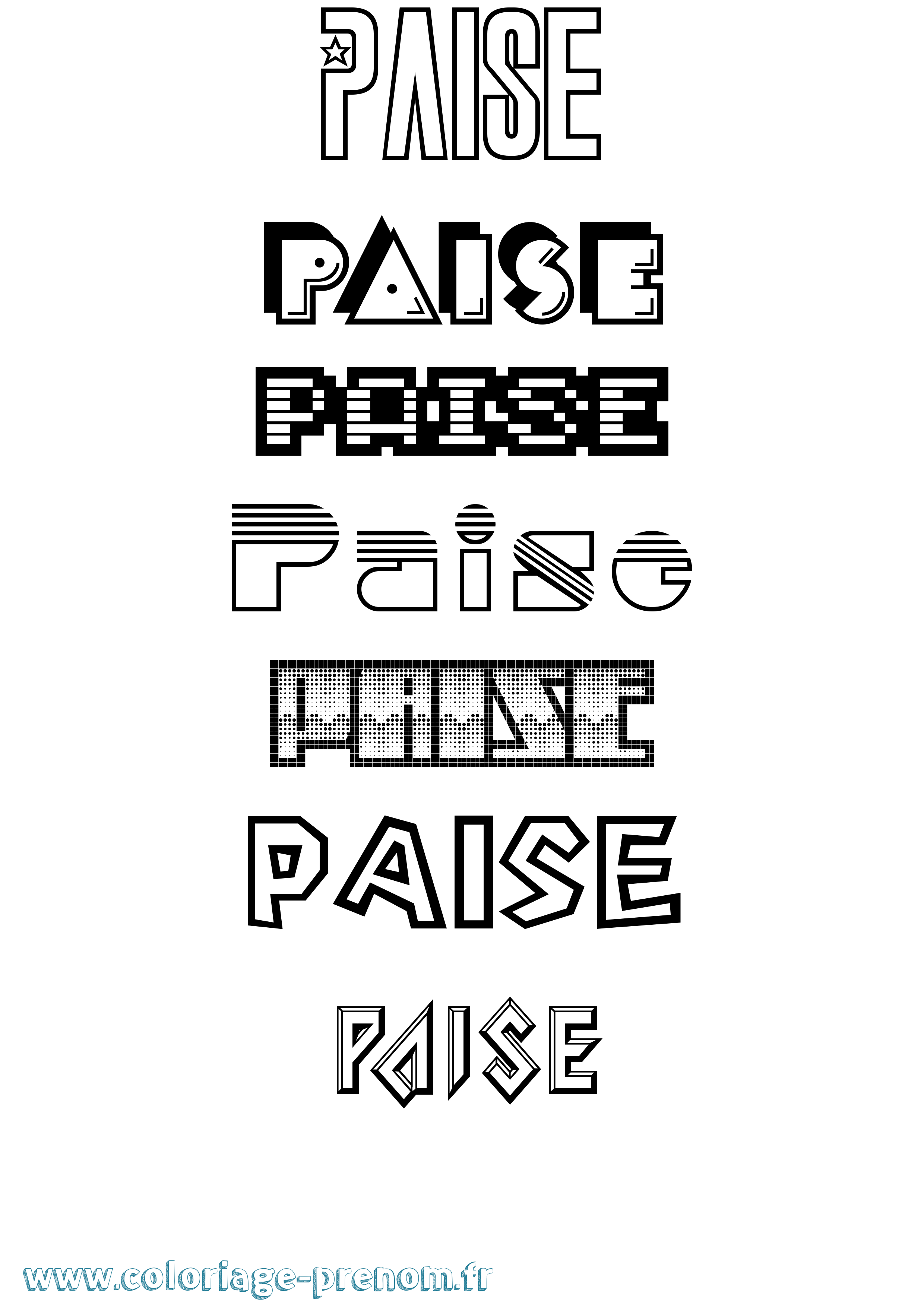 Coloriage Paise Jeux Vidéos Coloriage prénom Paise Jeux Vidéos