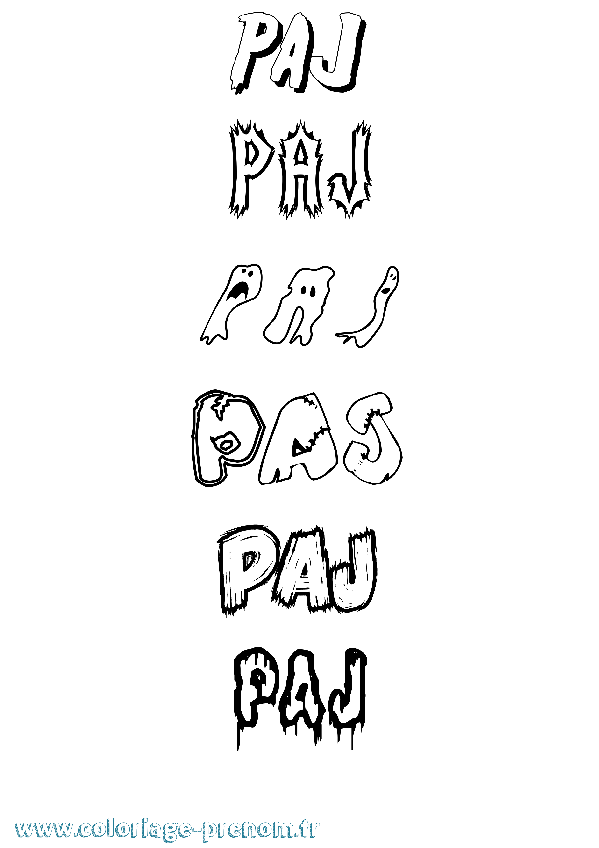 Coloriage Paj Frisson Coloriage prénom Paj Frisson